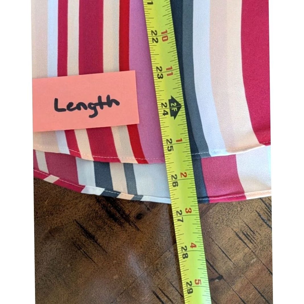 Loft LOFT Blouse Sleeveless Multicolor Stripe Ruffle Neck Womens M Office casual retro Size M / US 6-8 / IT 42-44 - 5 Thumbnail