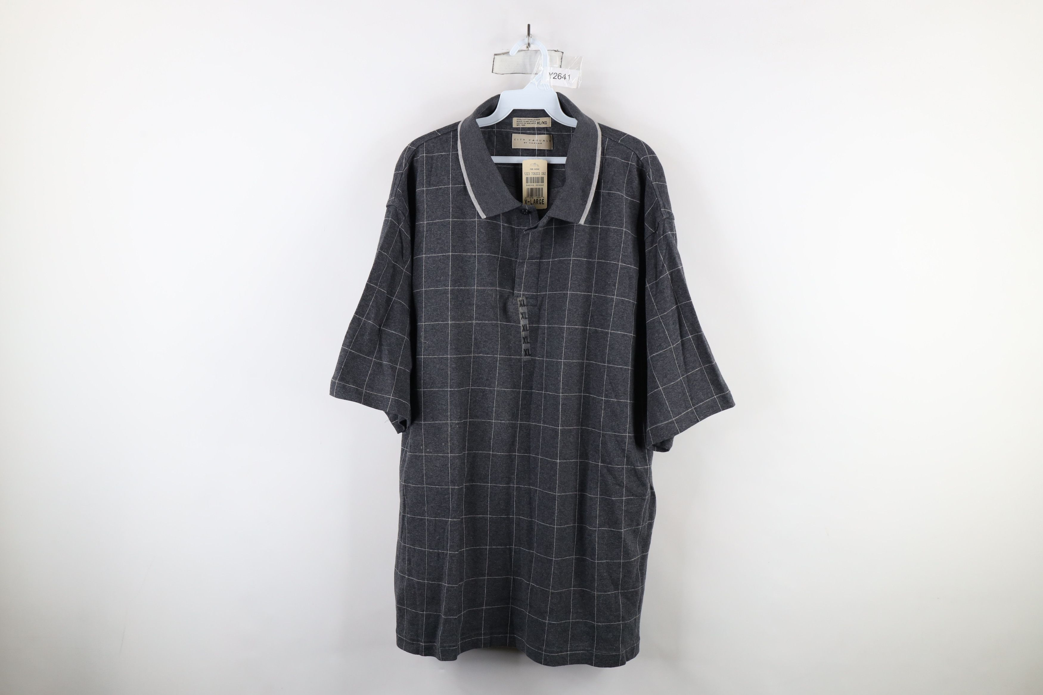 Vintage Deadstock Vintage 90s Streetwear Collared Polo Shirt Gray Size US XL / EU 56 / 4 - 1 Thumbnail