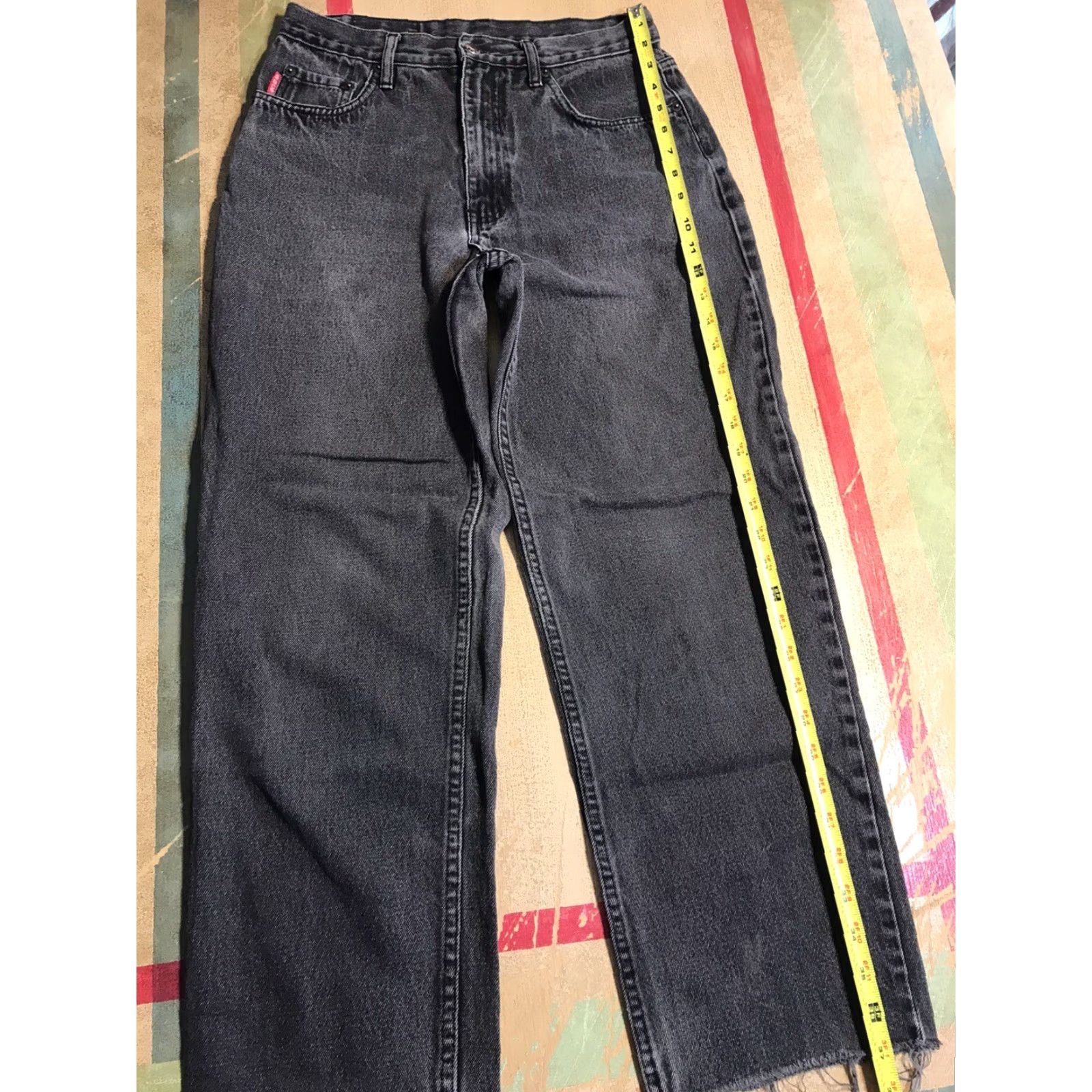 Bugle Boy VINTAGE Bugle Boy Jeans Womens 29x26 Cropped Denim Black 90s Skater Grunge Lightweight Distressed Cropped Metal Zipper Button Womens Size 29" - 5 Thumbnail
