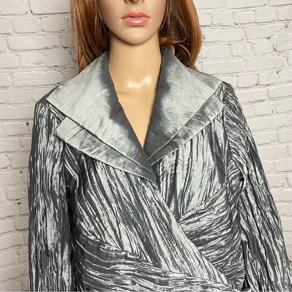 Other Cachet Crinkled Wrap Silver Jacket Size 14W Size XL / US 12-14 / IT 48-50 - 3 Thumbnail
