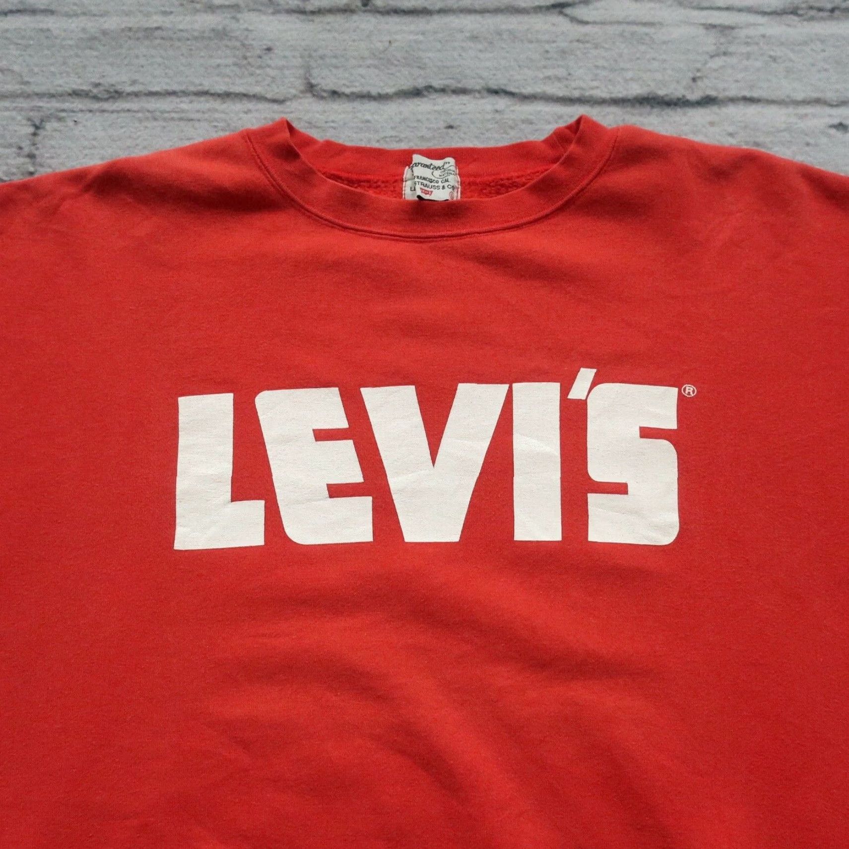 Levi's VINTAGE Levi's Big E Logo Sweatshirt Mens L Red 90s LVC Sweatshirt Size US L / EU 52-54 / 3 - 2 Thumbnail