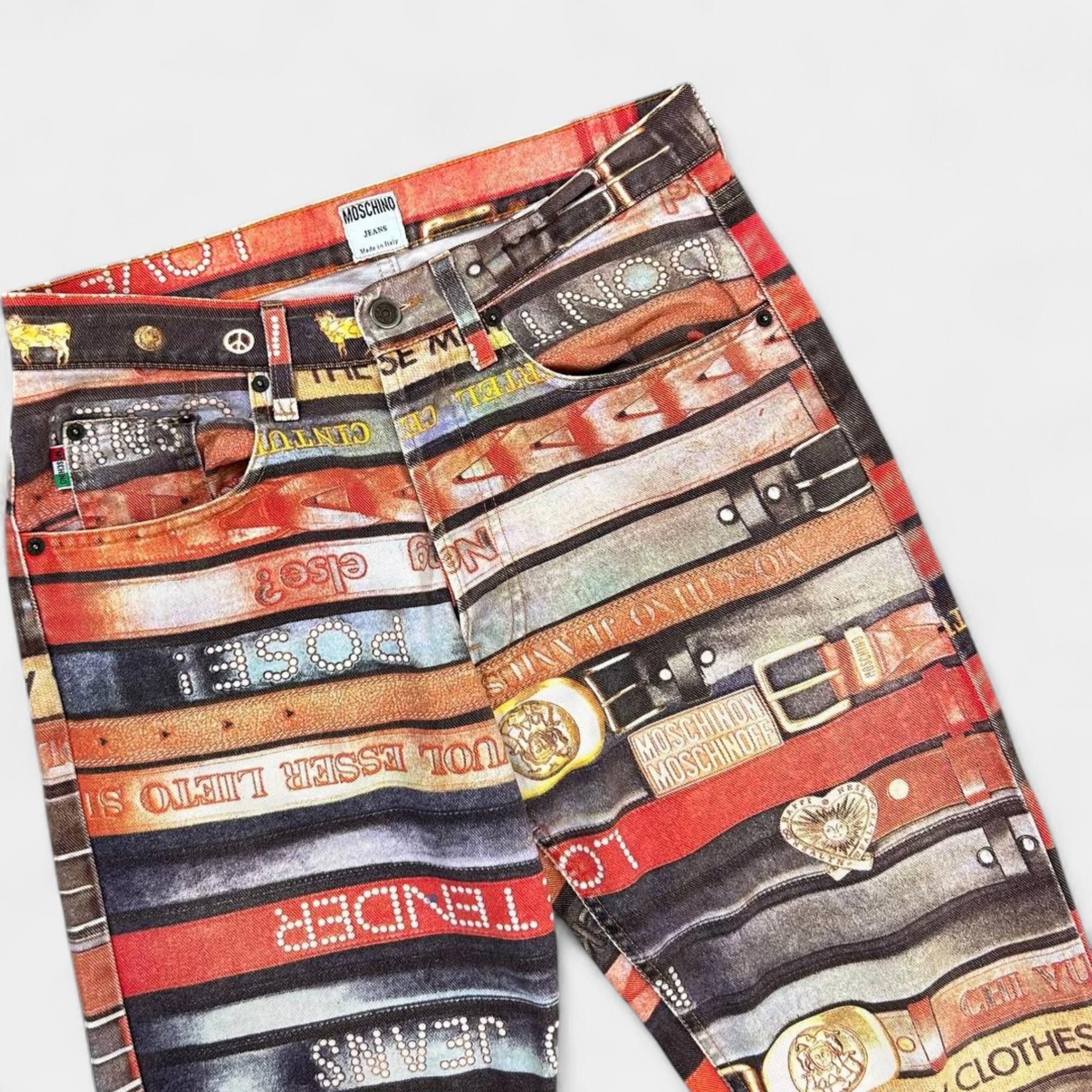 Moschino Moschino 2000's Belt Pattern Jeans Size US 29 - 2 Thumbnail