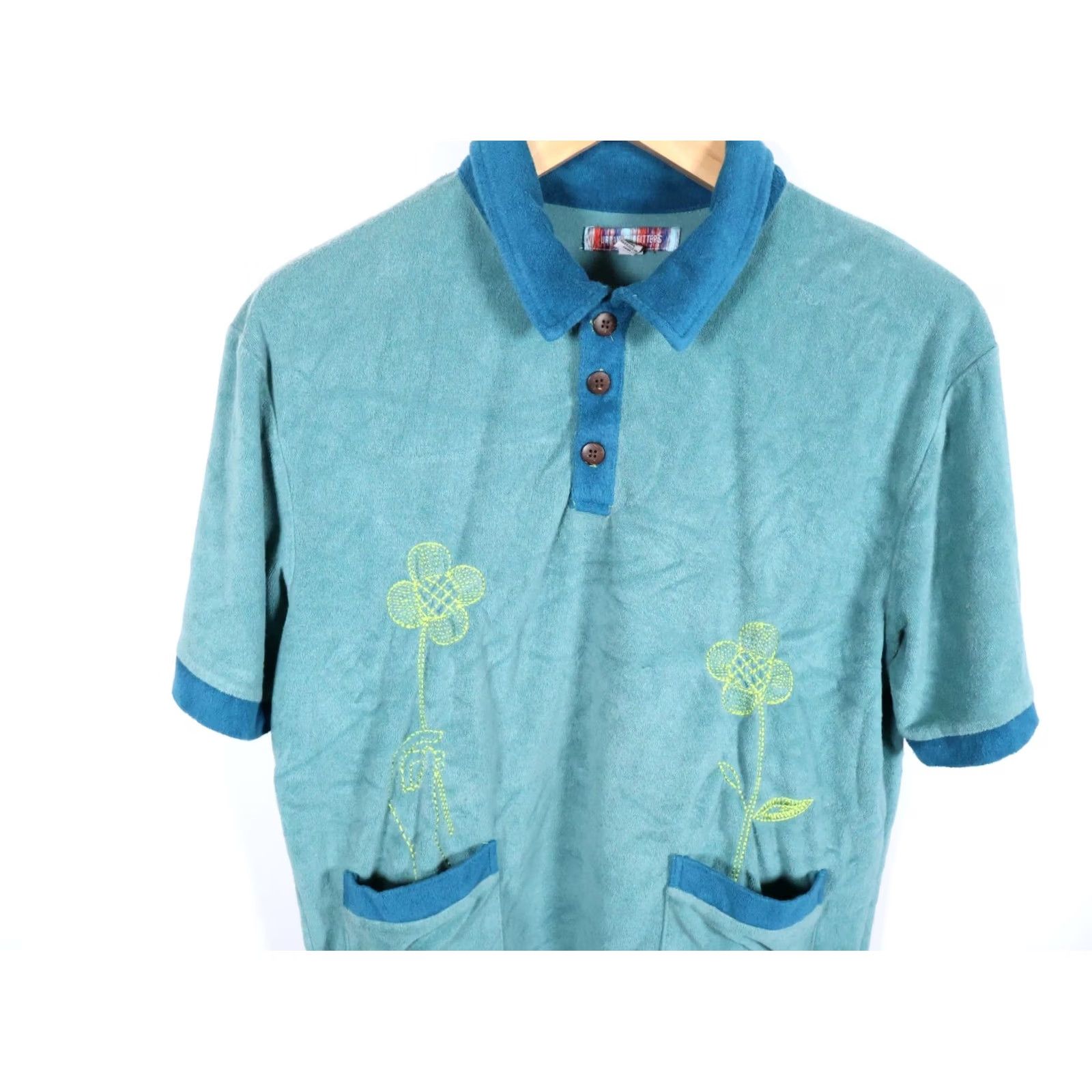 Urban Outfitters Urban Outfitters Polo Shirt Men's Large Green Embroidered Floral Terry Cloth 90s Retro Polo Shirt Mens L Green Embroidered Floral Size US L / EU 52-54 / 3 - 4 Thumbnail