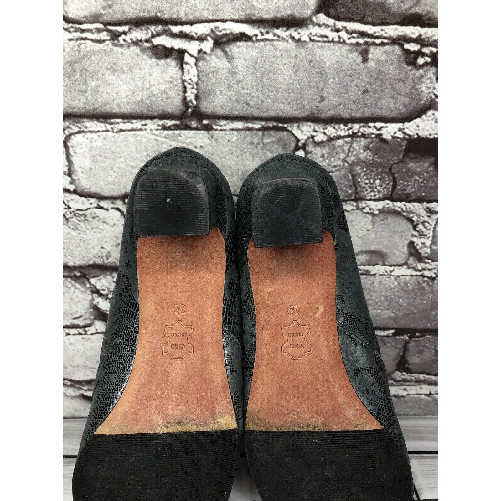Other Oh! Healthy Heels Blue Gray Leather Croc Print Ankle Heel Bo Size US 8.5 / IT 38.5 - 16 Thumbnail