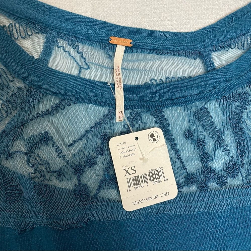 Free People NWT New Free People Sidney Embroidered Mixed Media Long Sle Size XS / US 0-2 / IT 36-38 - 8 Thumbnail