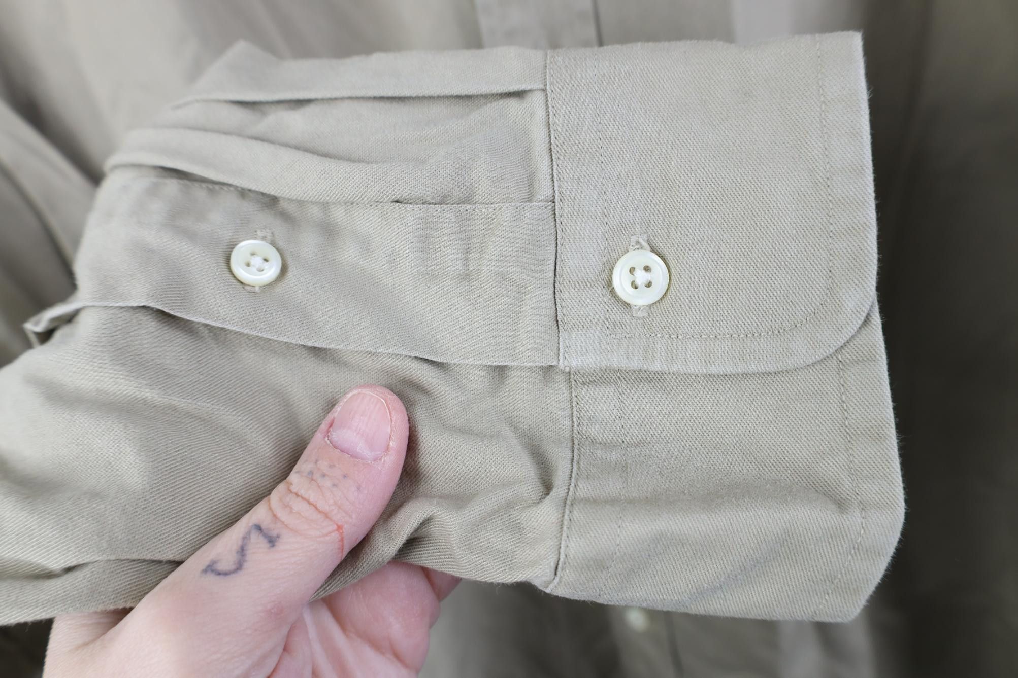 Polo Ralph Lauren Vintage 90s Ralph Lauren Button Down Shirt Beige Cotton Size US XL / EU 56 / 4 - 10 Thumbnail