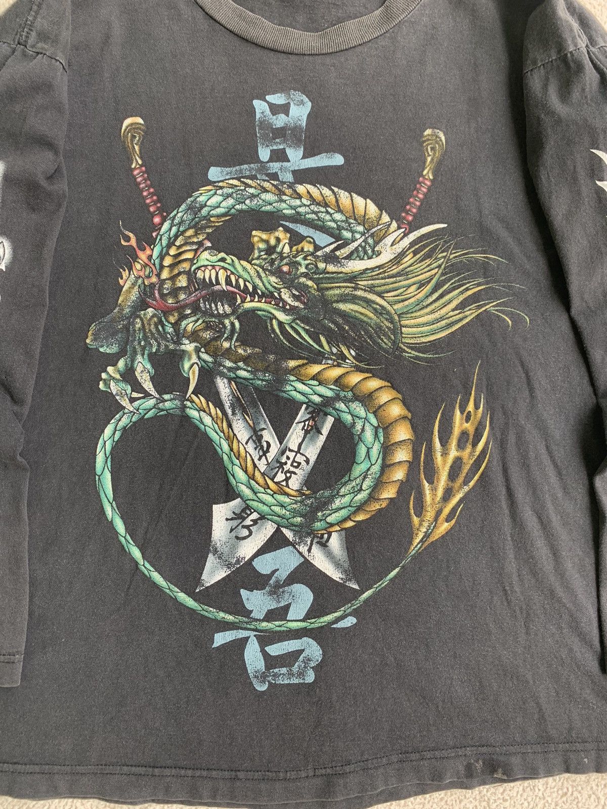 If Six Was Nine × Japanese Brand × Le Grande Bleu (L.G.B.) VTG Dragon Poem Long Sleeve T Shirt Size US L / EU 52-54 / 3 - 3 Thumbnail