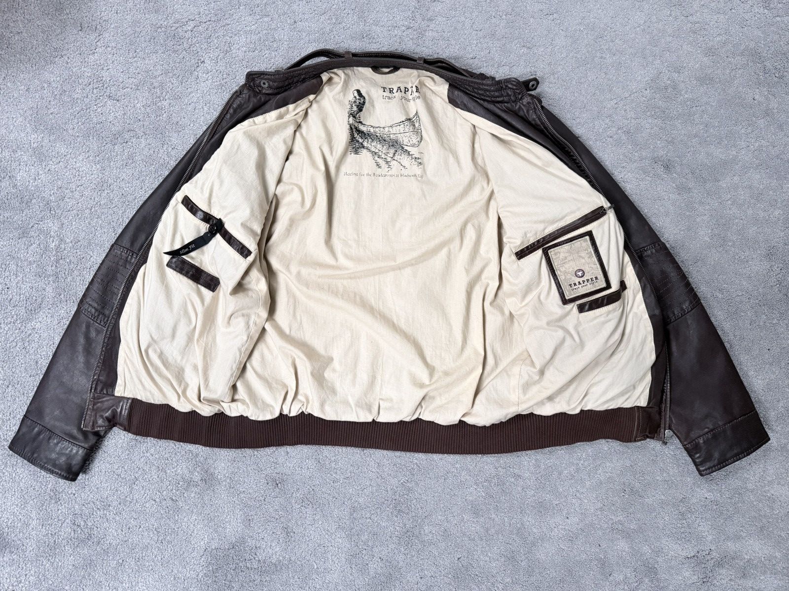 Other Vintage Trapper dark brown leather biker jacket size 50 Size US M / EU 48-50 / 2 - 5 Thumbnail