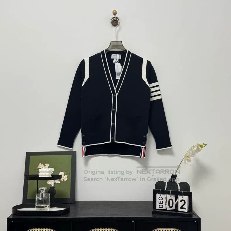 Thom Browne Thom Browne Navy Blue Colorblock Cardigan Size XS / US 0-2 / IT 36-38 - 1 Thumbnail