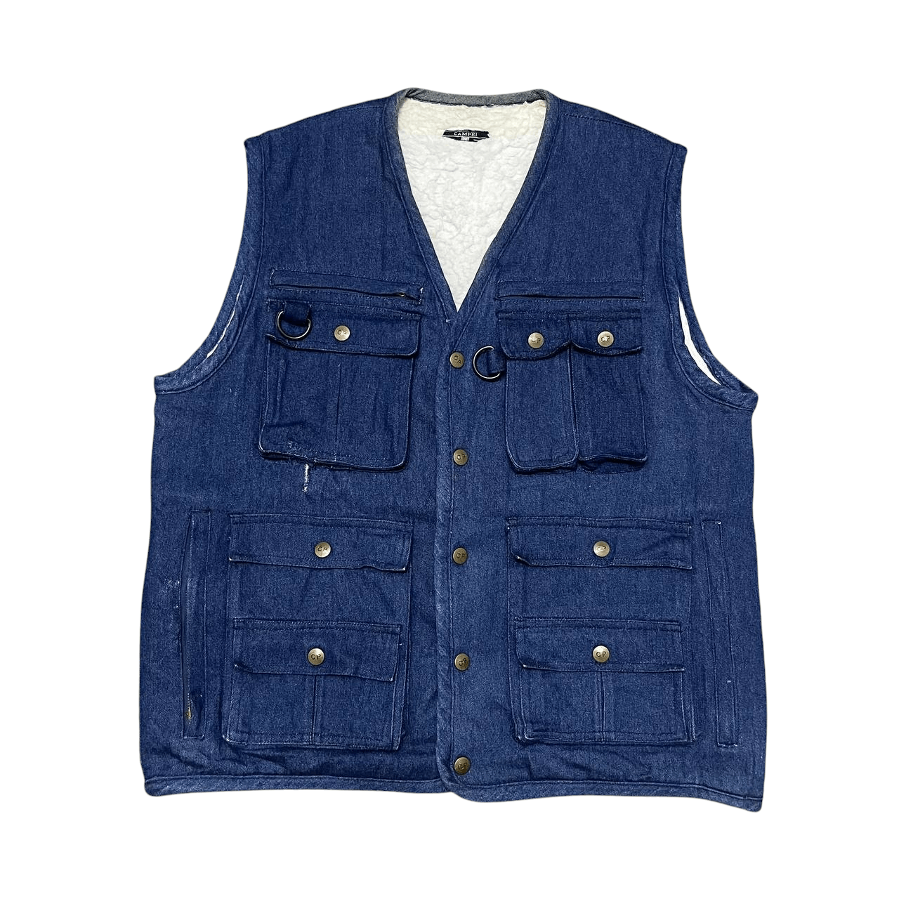 Indigo Vintage CP Campri Utility Mutli Pocket Indigo Vest Size US M / EU 48-50 / 2 - 1 Thumbnail