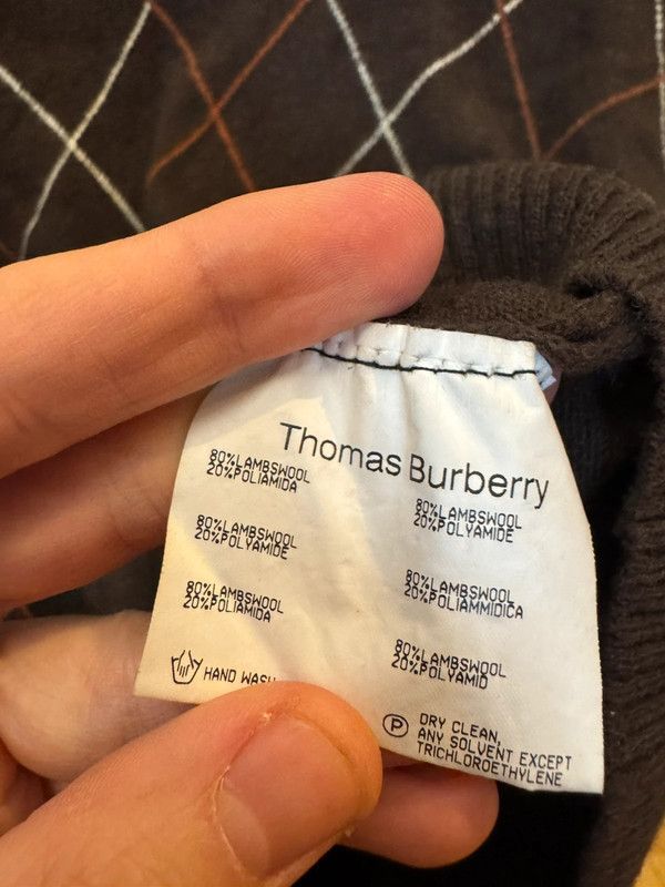 Burberry × Vintage Thomas Burberry Checked V Neck Wool Brown Sweater XL Size US XL / EU 56 / 4 - 4 Thumbnail