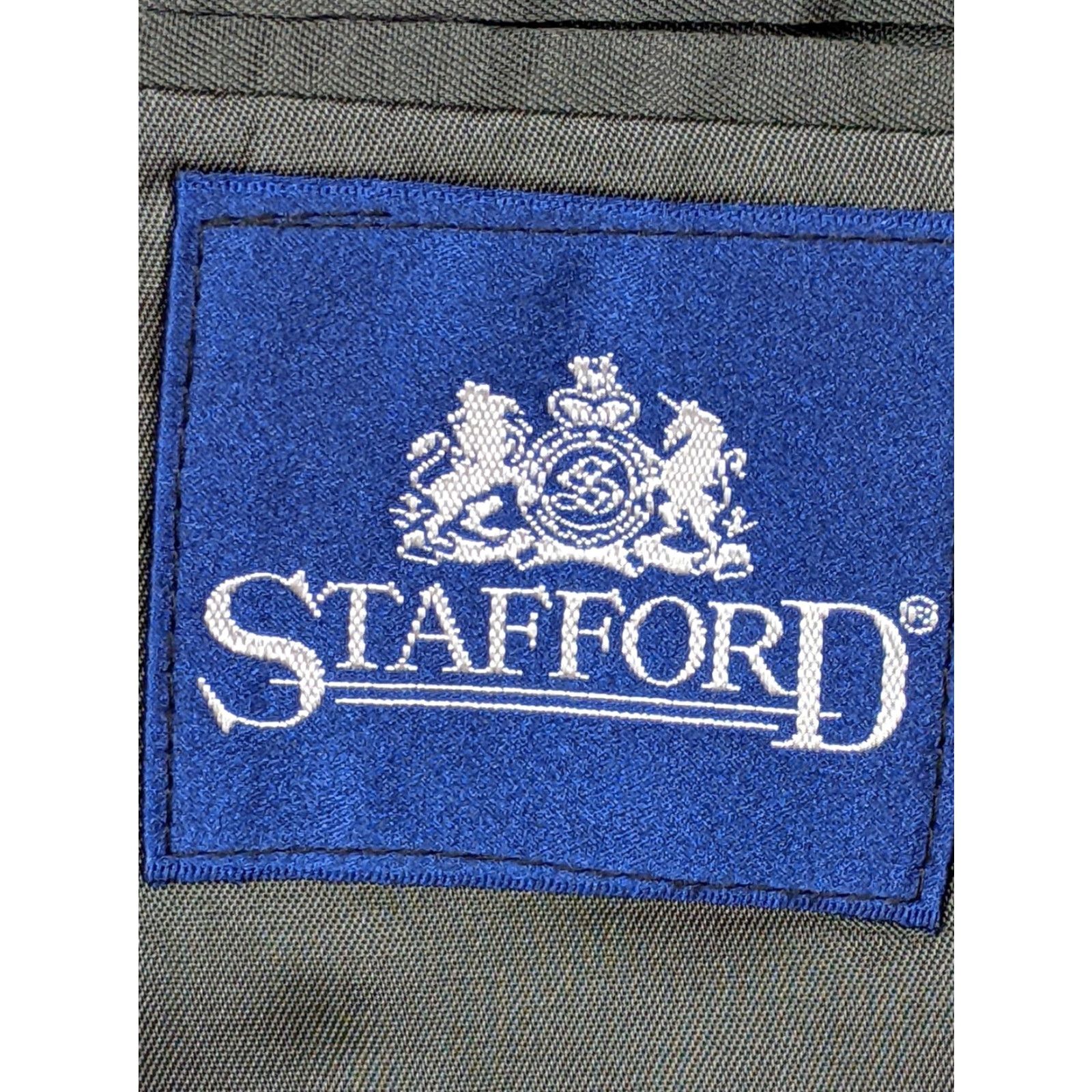 Stafford Stafford Blazer Single-Breasted Notch Lapel Gray Silk Wool 2 Button 44L Mens Sport Coat Jacket Size 44R - 3 Thumbnail