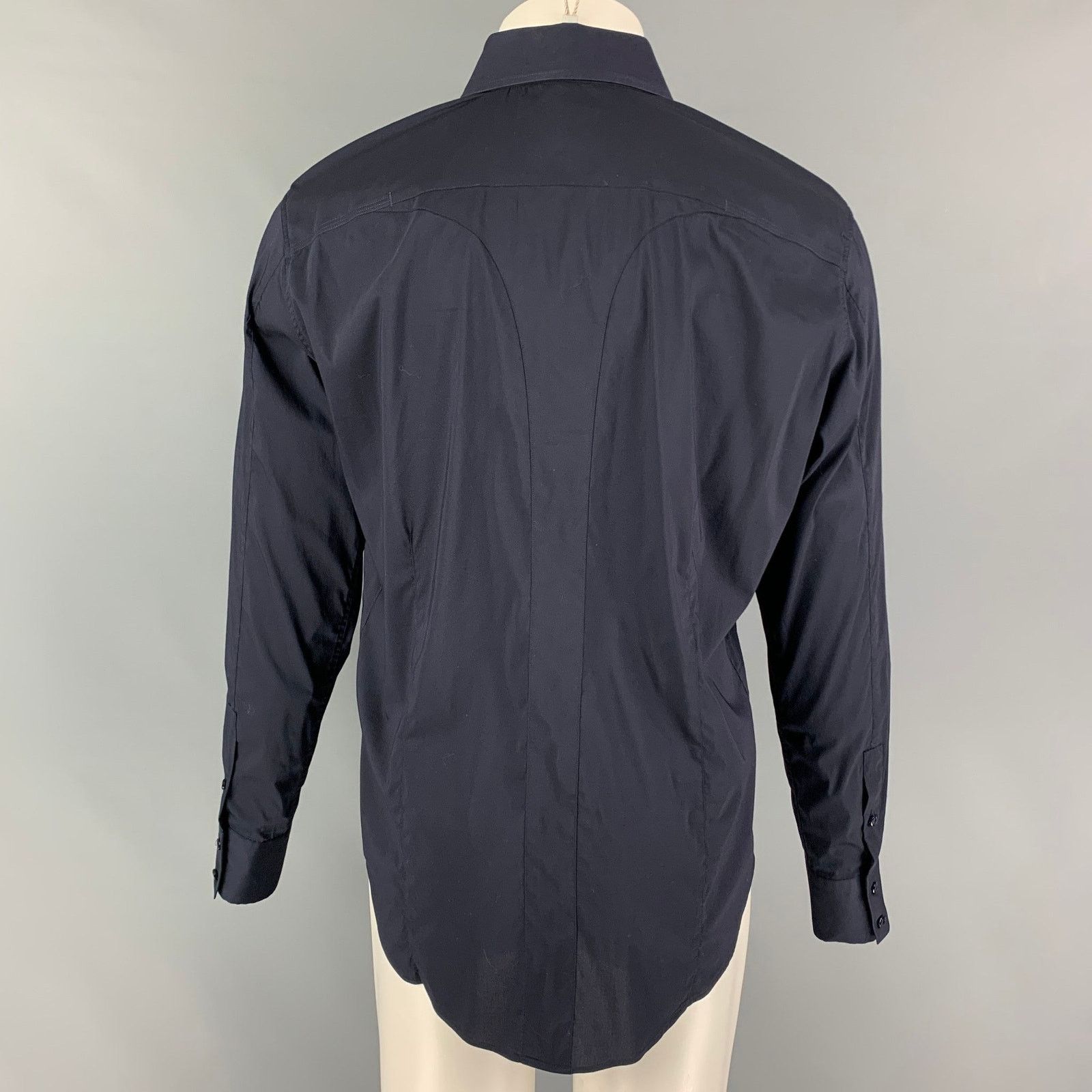 Pal Zileri Size M Navy Cotton Blend Button Down Long Sleeve Shirt Size US M / EU 48-50 / 2 - 3 Thumbnail