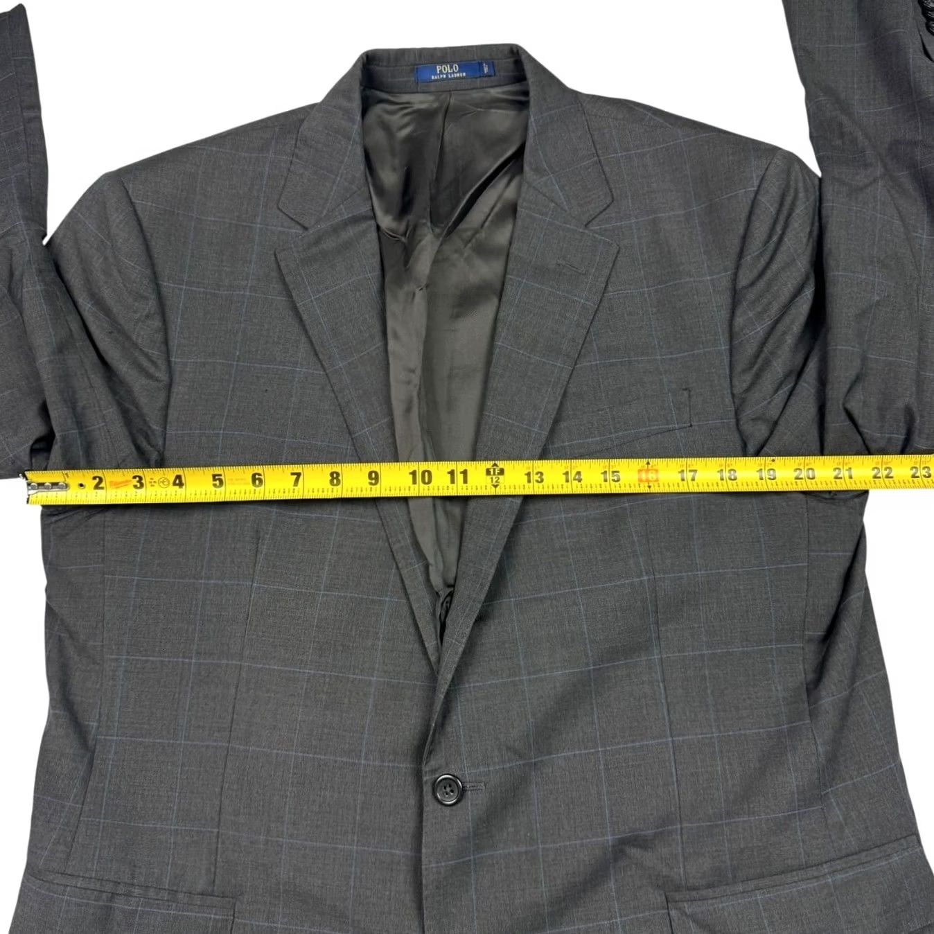 Ralph Lauren Polo Ralph Lauren Men Wool 2-Button Blazer Gray Windowpane Italy 46R Blazer Size US XXL / EU 58 / 5 - 7 Thumbnail