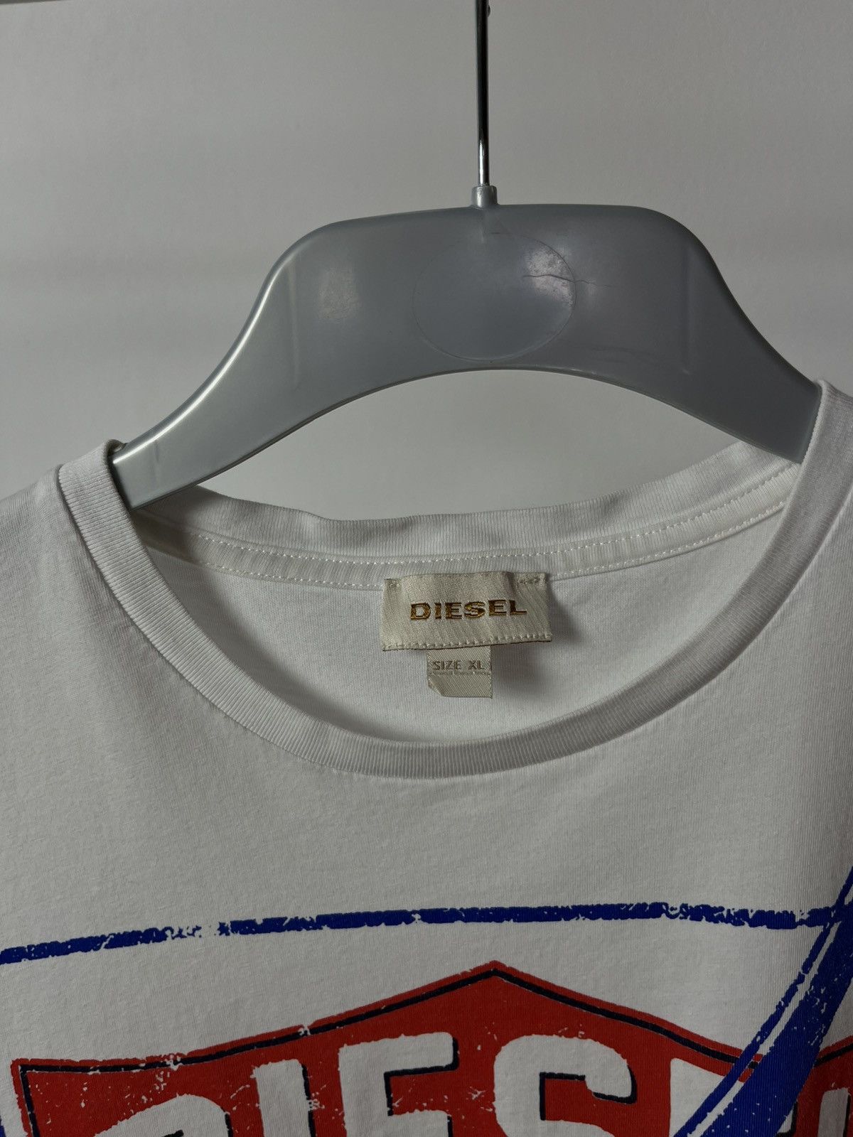 Diesel White Diesel T-shirt with Graphic Logo Print, Size XL Size US XL / EU 56 / 4 - 4 Thumbnail