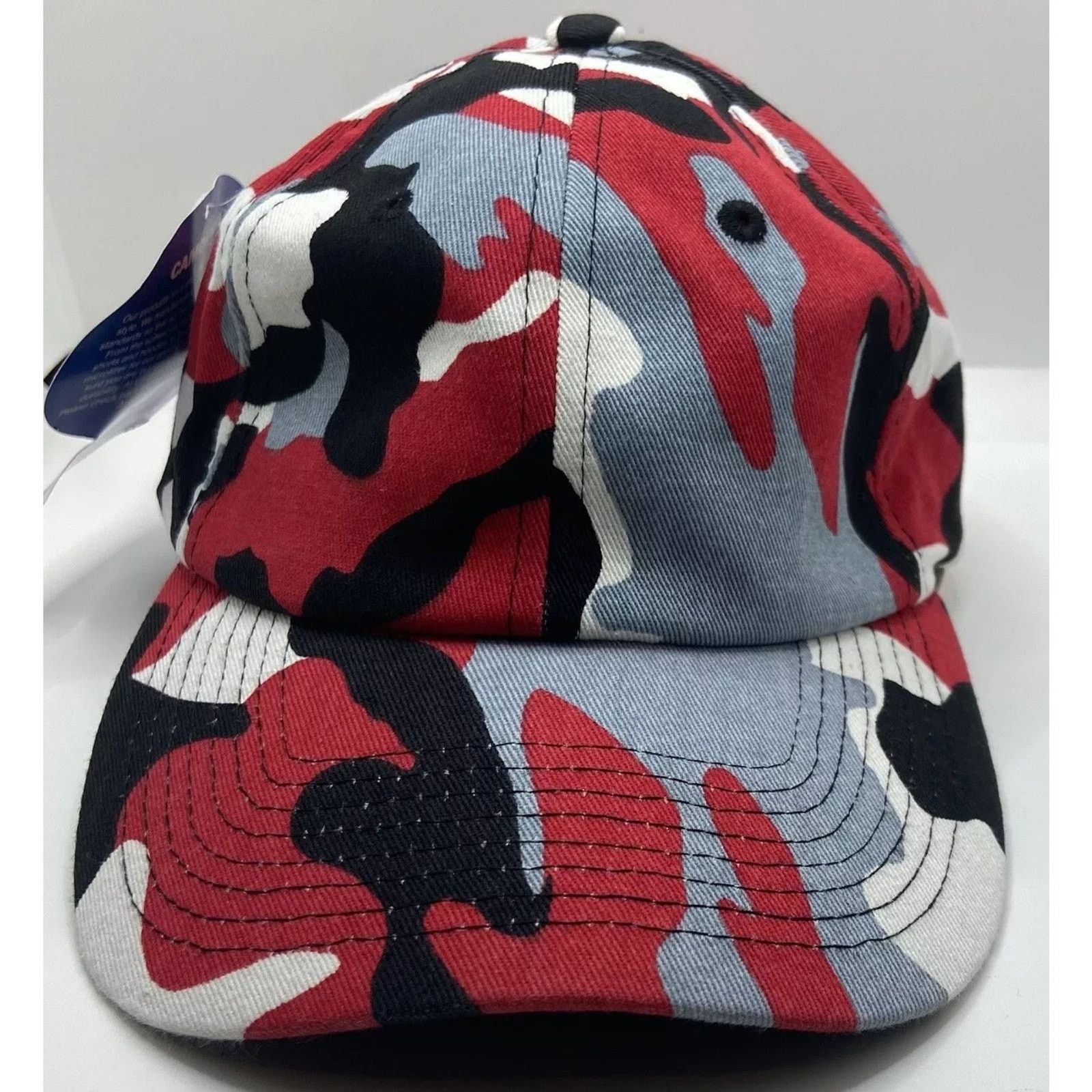 Other Baseball Cap - Adjustable - Red/White/Gray/Black Patterned Size ONE SIZE - 8 Thumbnail