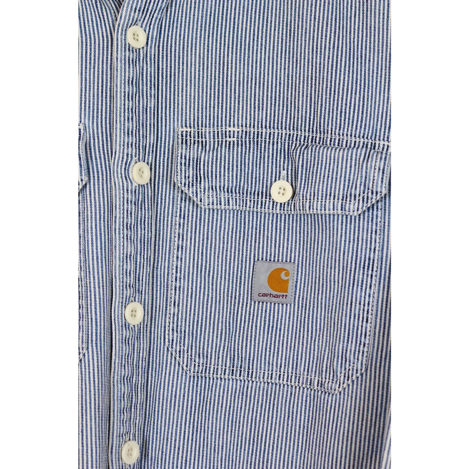 Carhartt Carhartt Logo Striped Twill Harbor L/S Shirt Sailor Marine Size US L / EU 52-54 / 3 - 3 Thumbnail