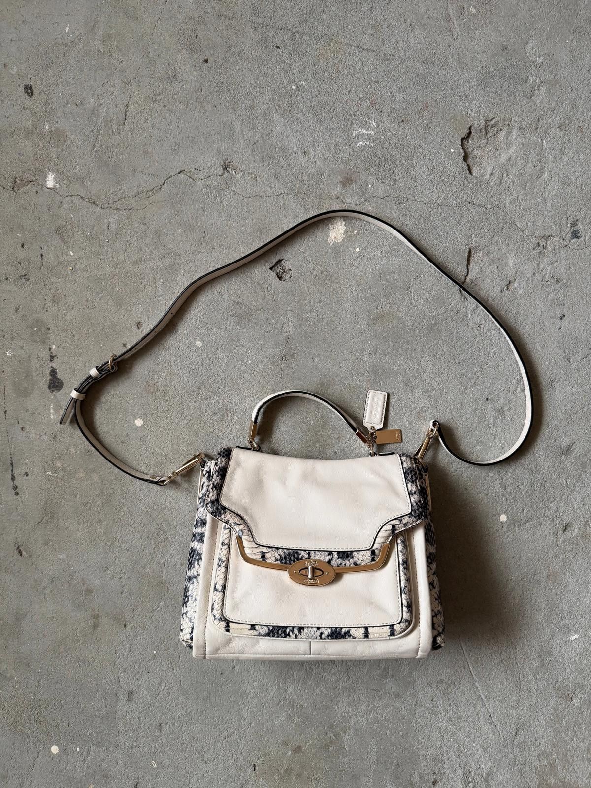 Coach Coach 2Way Madison Python Embossed Top Handle Bag White Size ONE SIZE - 2 Thumbnail