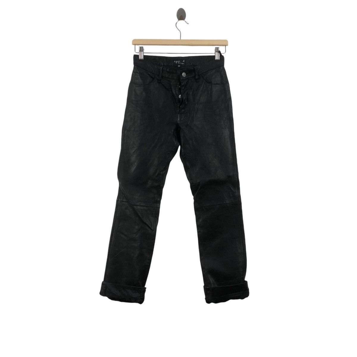 Genuine Leather × agnes b. Designer AGNES B PARIS France Sheep Leather Hina Pant Size US 26 / EU 42 - 2 Thumbnail