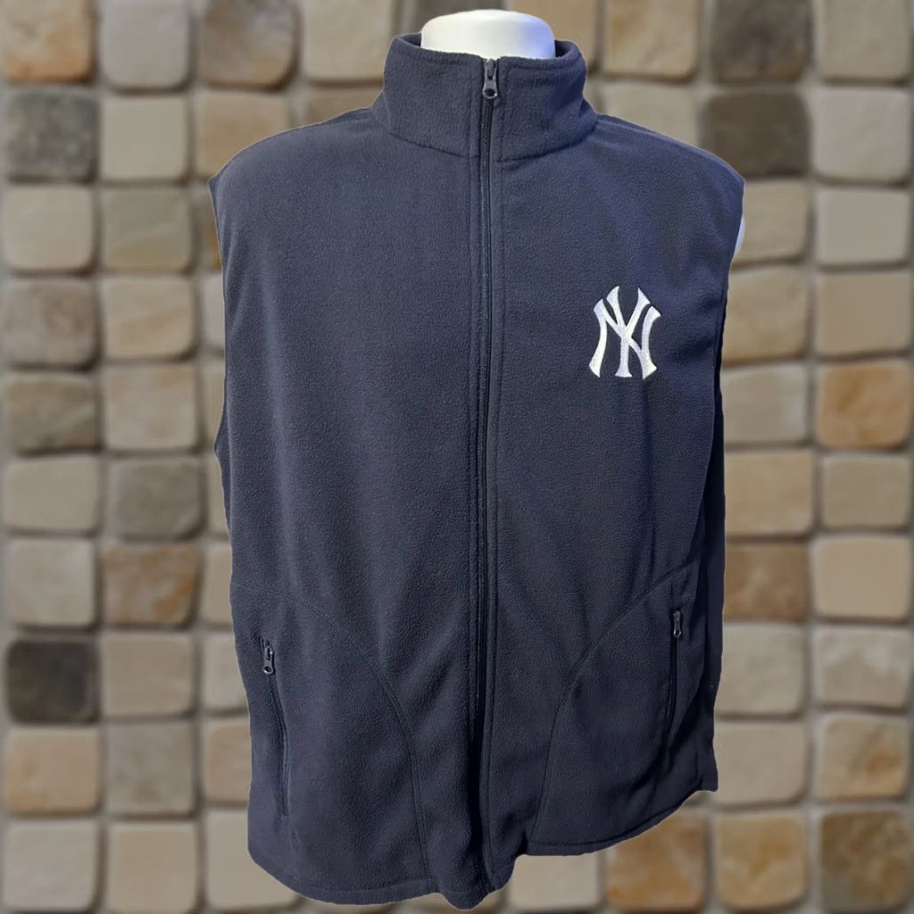 Vintage New York Yankees Vest Full Zip Men XL Navy Embroidered NY Chest Pockets Yanks Size US XL / EU 56 / 4 - 1 Thumbnail