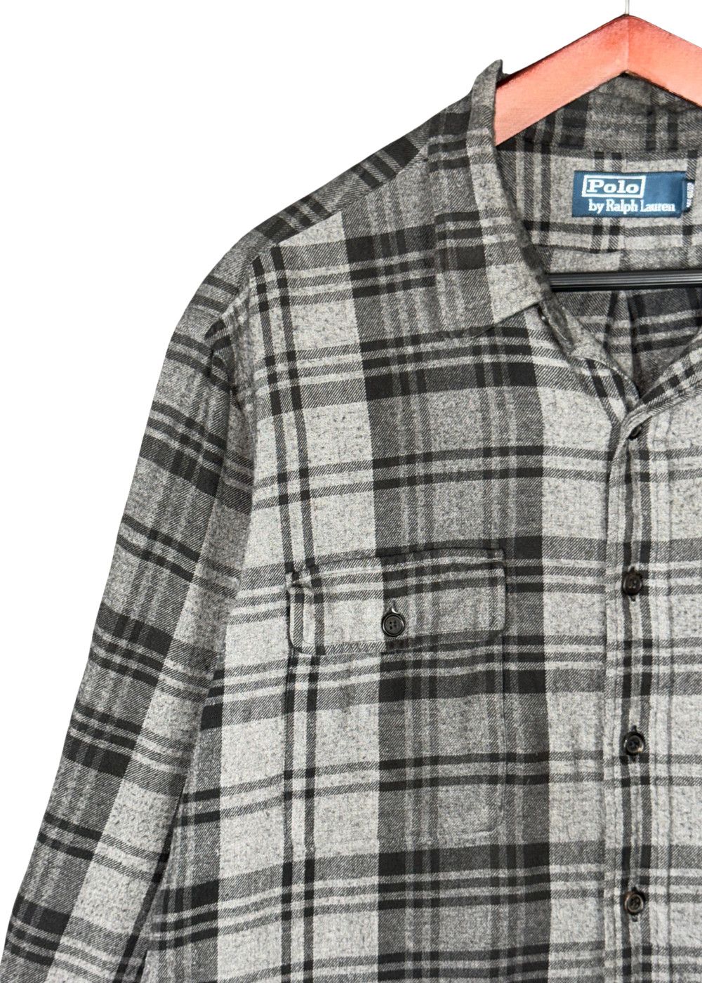 VTG PRL Plaid Flannel Work Shirt Heritage Americana image 8