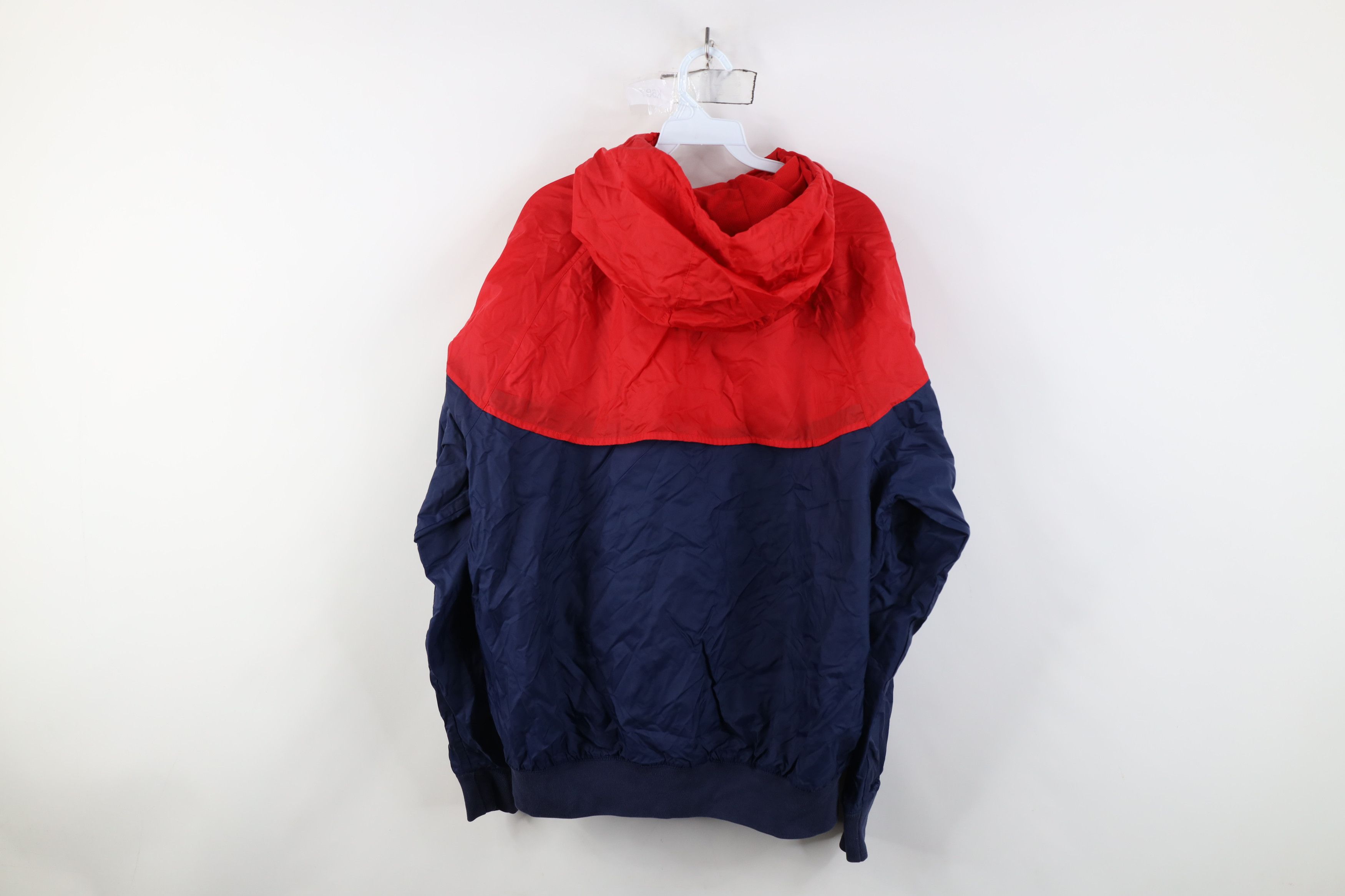 Nike Nike Block Hooded Windrunner Windbreaker Jacket Red Blue Size US L / EU 52-54 / 3 - 13 Thumbnail