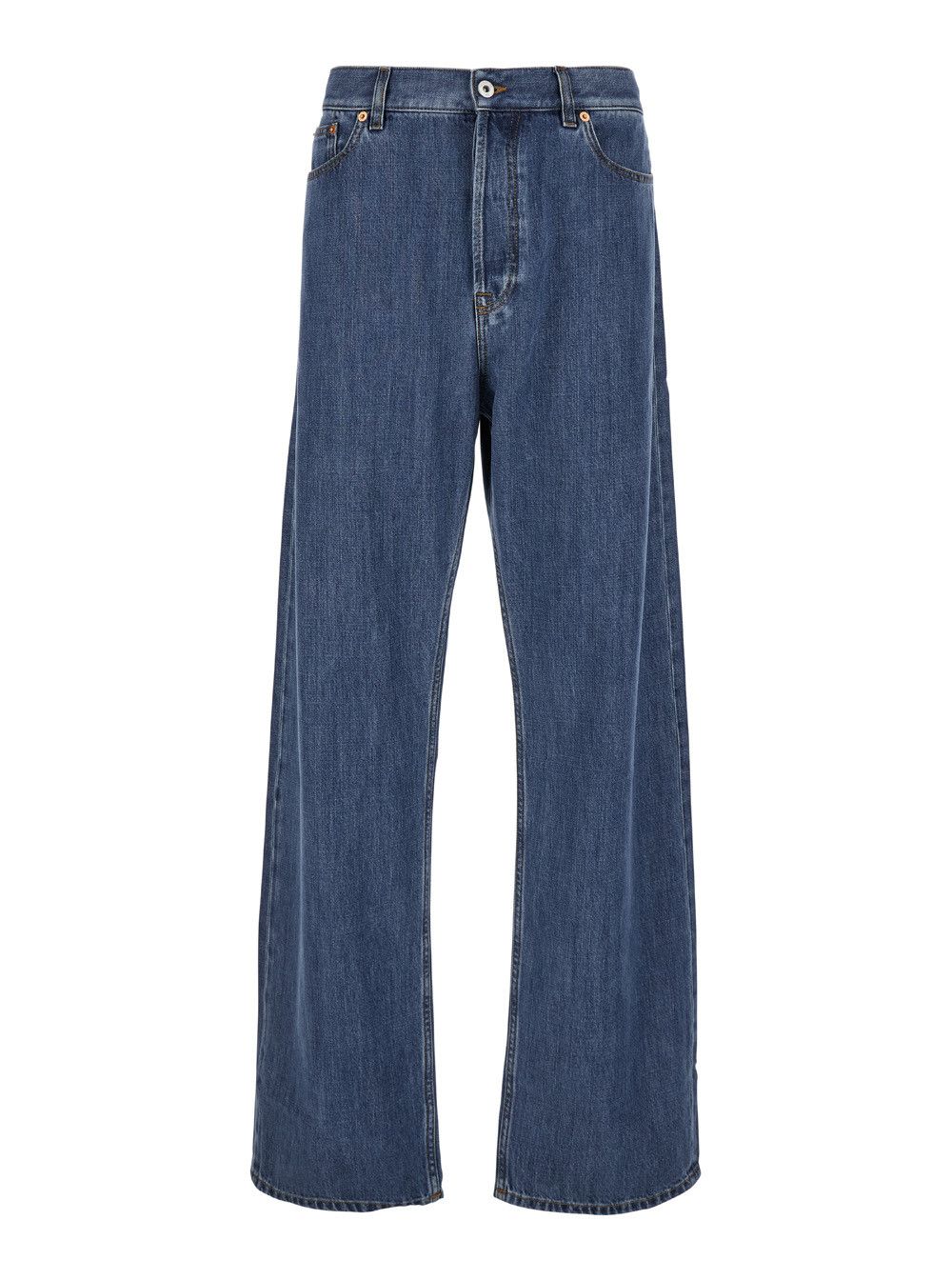 Valentino Blue Five-Pocket Wide Jeans in Denim Man Size US 36 / EU 52 - 1 Thumbnail