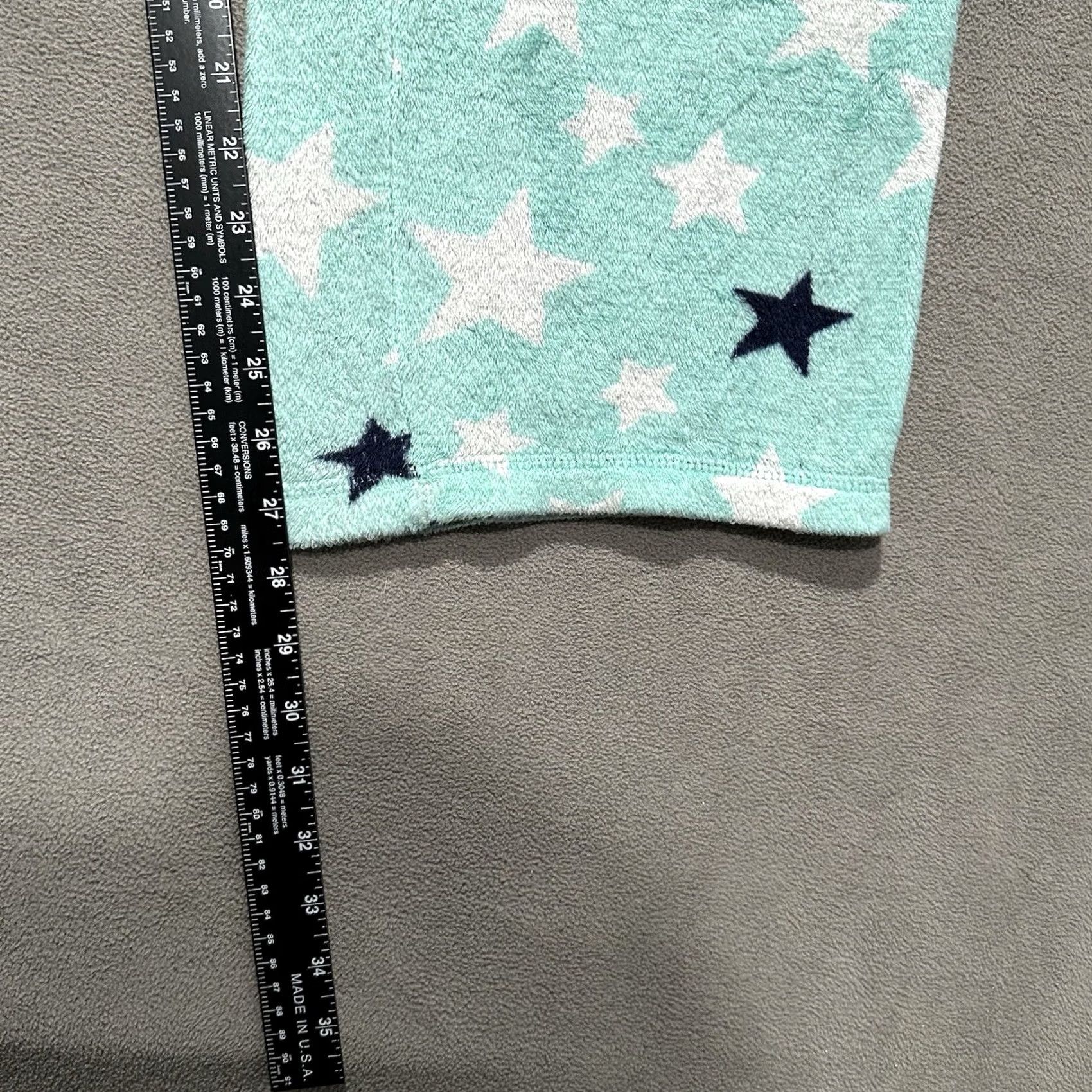 Vintage Secret Treasures Pajama Pants Women XL Mint Green Star Print Fleece Lounge Sleep Size 40" / US 18 - 7 Thumbnail