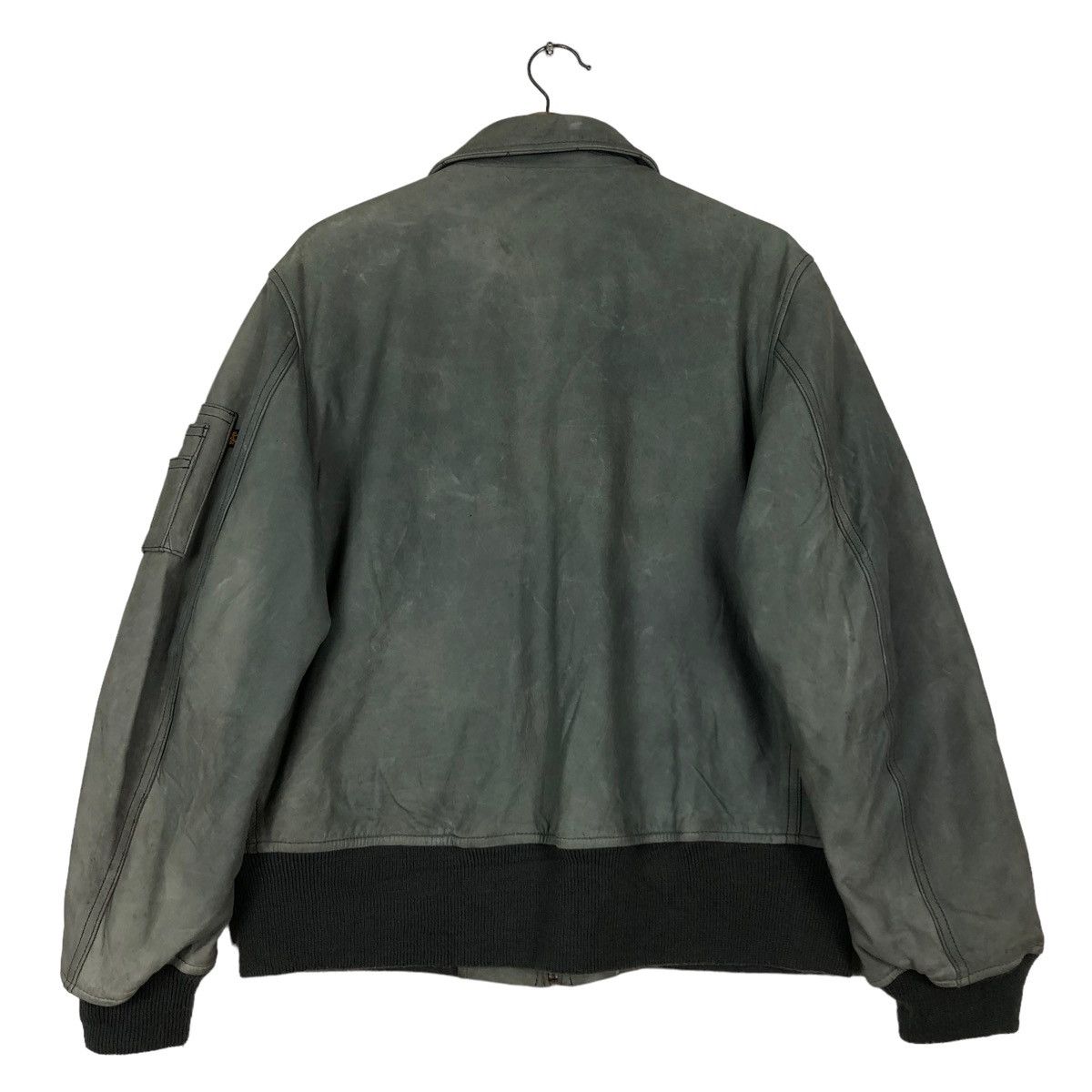 Alpha Industries 🔥VINTAGE GENUINE LEATHER COWHIDE BOMBER JACKET FLY USA Size US M / EU 48-50 / 2 - 10 Thumbnail