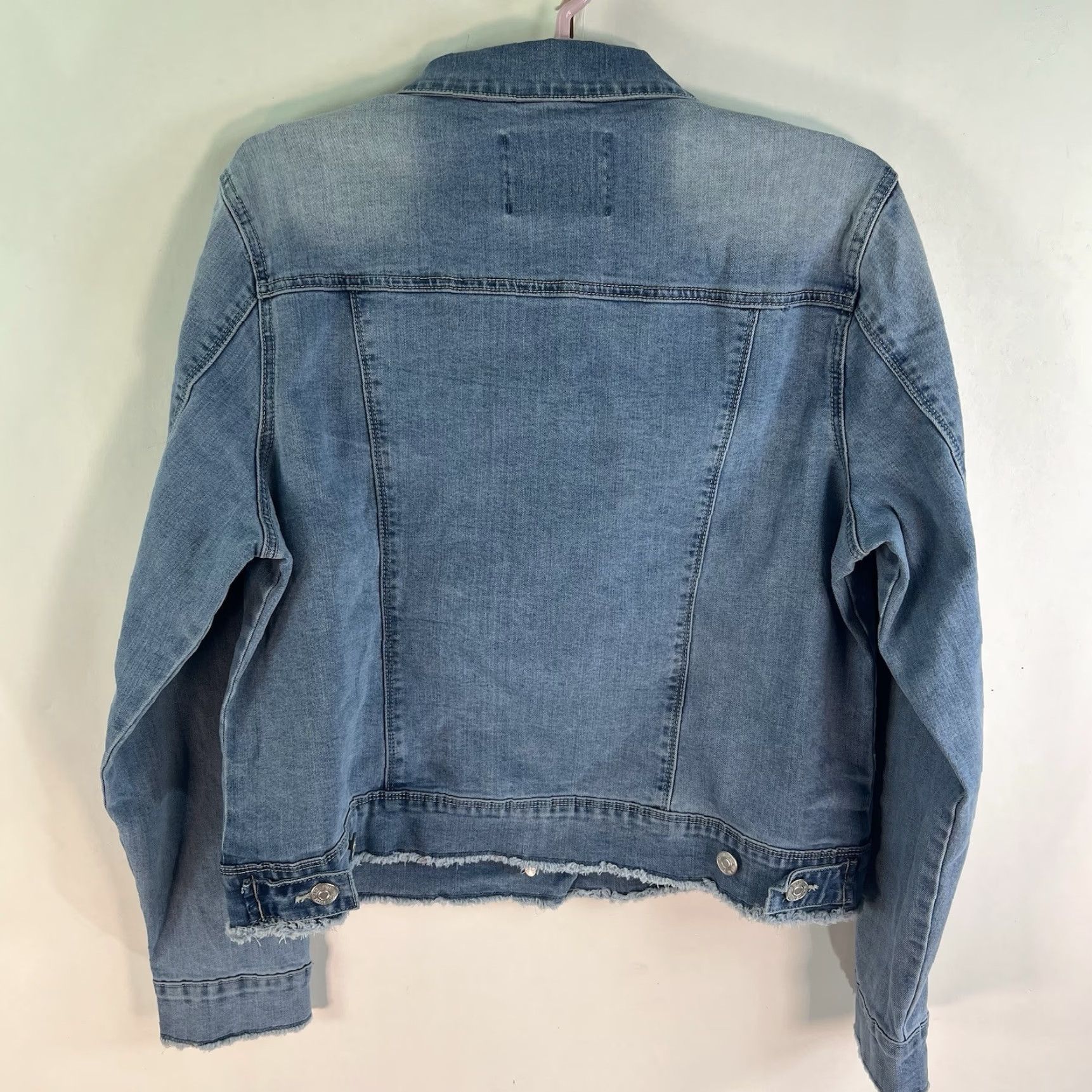 Nine West VINTAGE Nine West Denim Jacket Womens Size L Blue Stretch Casual Bohemian 90s Fashion Size L / US 10 / IT 46 - 7 Thumbnail