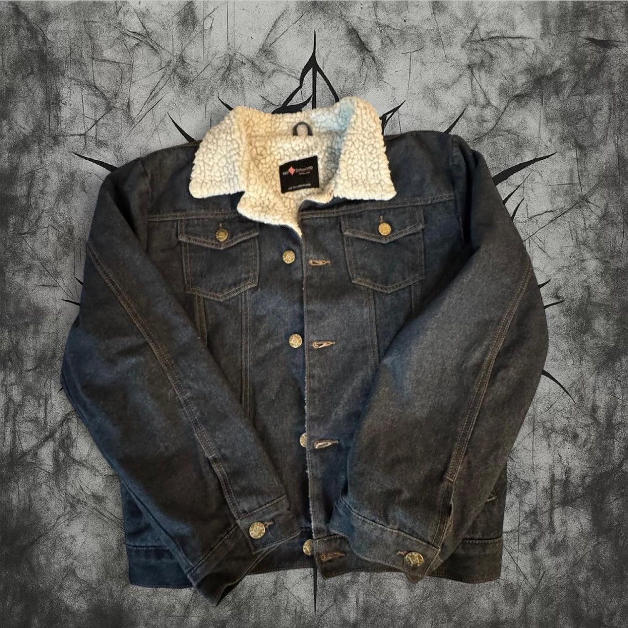 Other Dark Blue Denim Jean jacket with Sherpa fur collar & lining Size XXL / US 16-18 / IT 52-54 - 1 Thumbnail