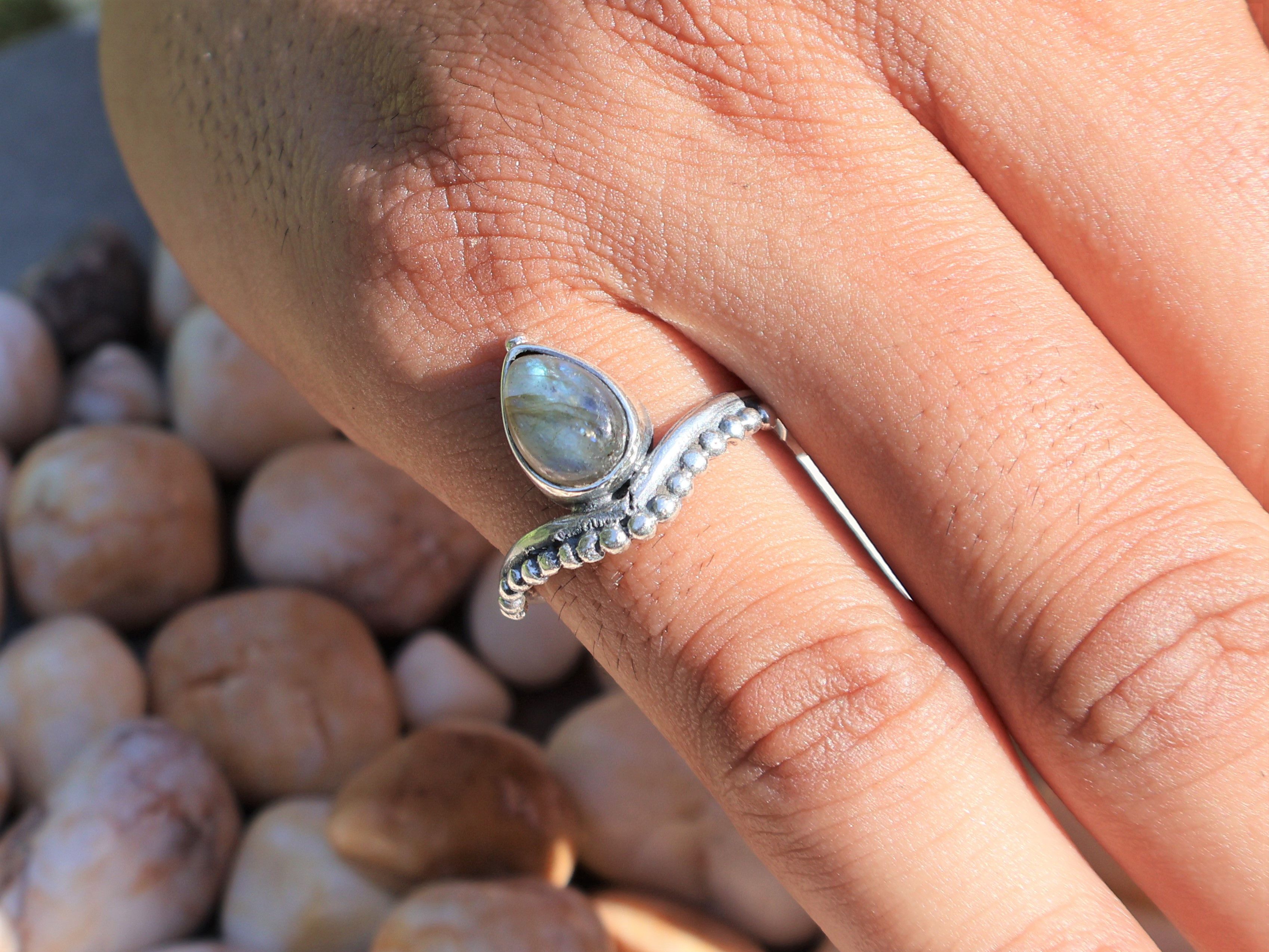 Handmade Labradorite Ring, 925 Sterling Silver, Handmade Women Ring, Size ONE SIZE - 9 Thumbnail