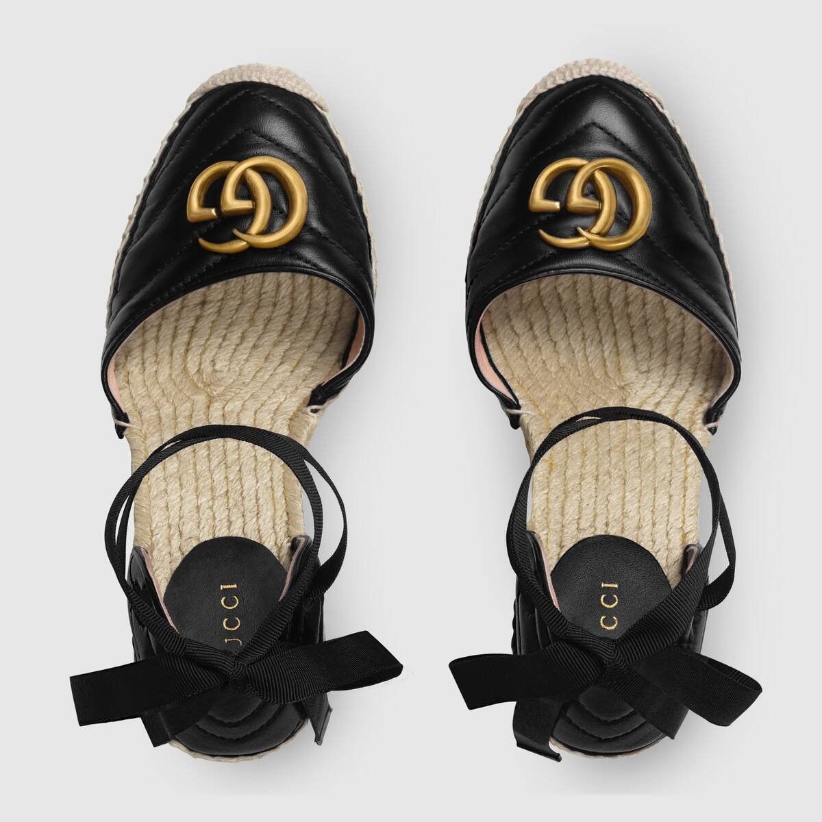 Gucci o1s1wg110525 Leather Platform Espadrille in Black Size US 6 / IT 36 - 4 Thumbnail