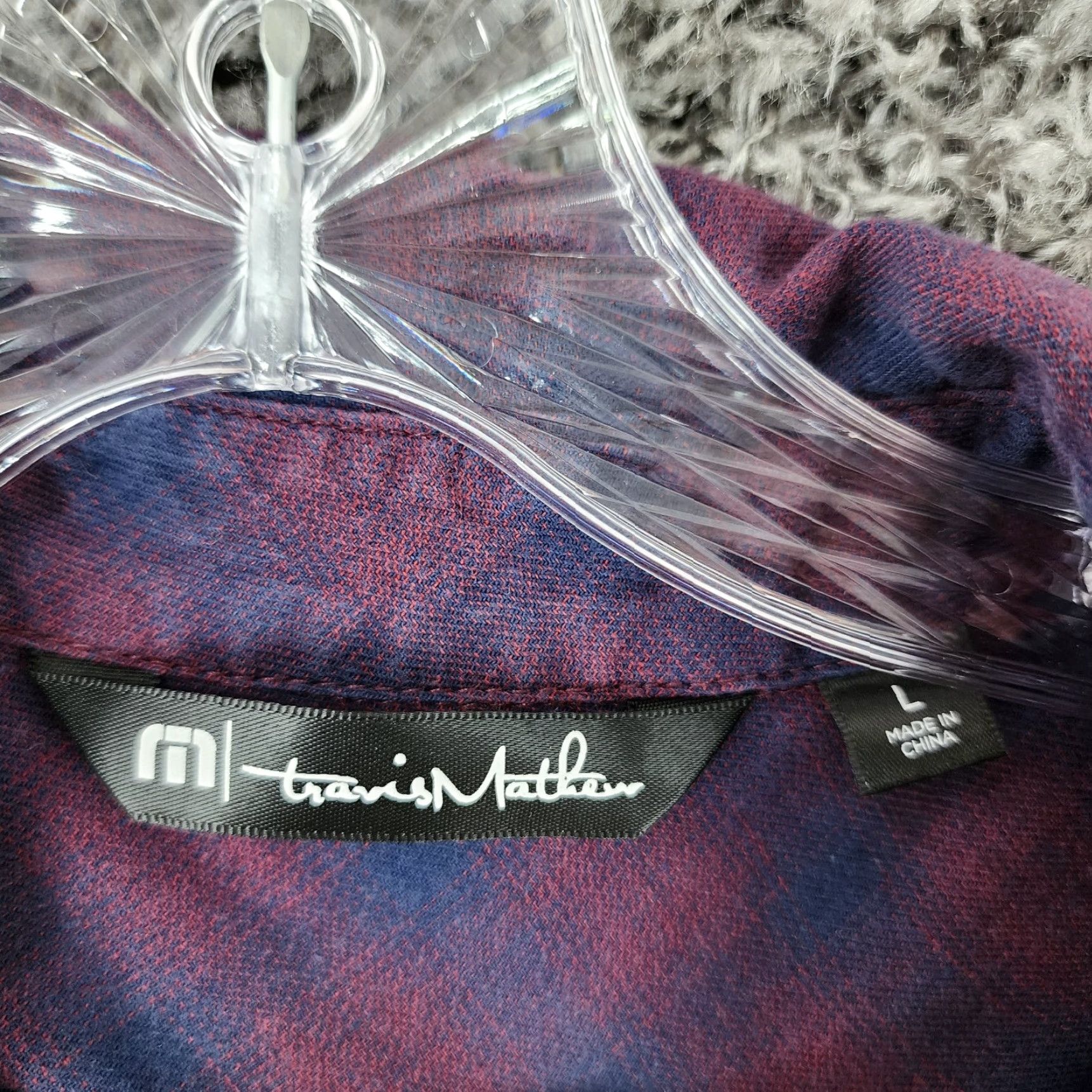 TravisMathew Travis Mathew Shirt Mens Red Blue Plaid Long Sleeve Button-Up Size L Size US L / EU 52-54 / 3 - 4 Thumbnail