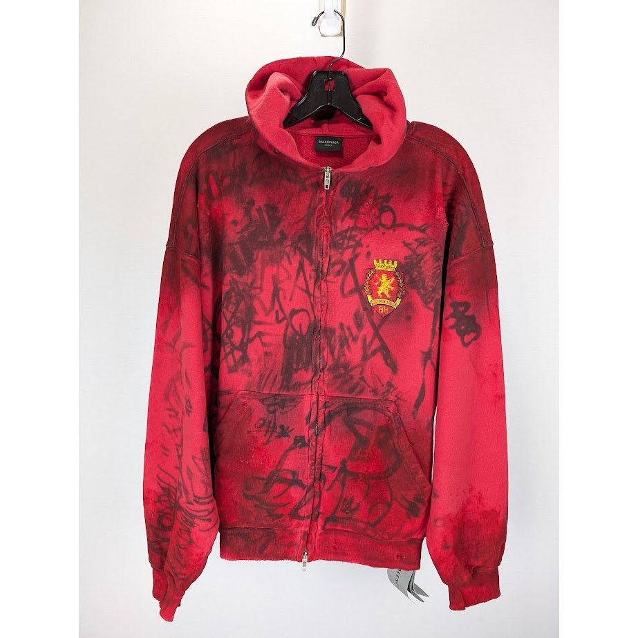 o1rshd1 Skater Zip Hoodie in Red