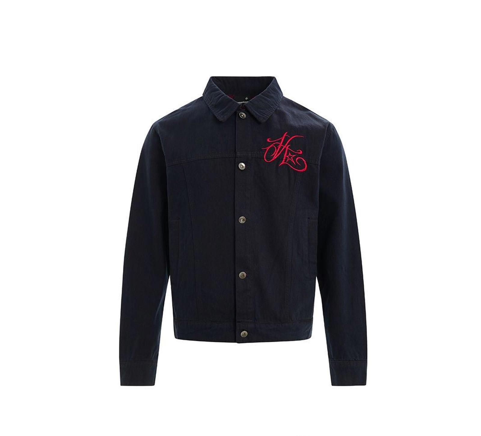 Japanese Brand Navy Slim Fit Denim Jacket, Button-Front Outerwear Size US M / EU 48-50 / 2 - 1 Thumbnail