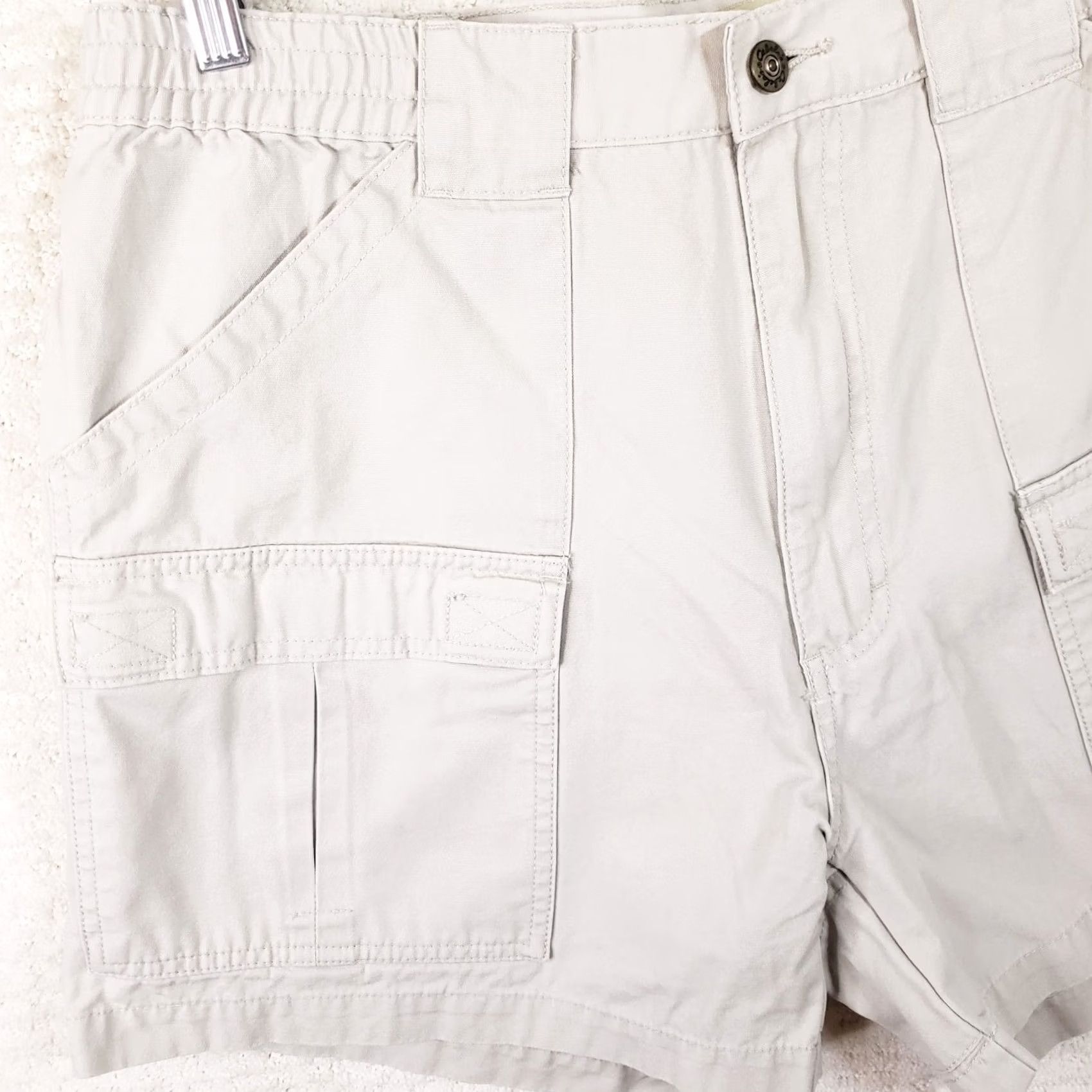 Vintage Cabela's Cargo Shorts 2 Pair Beige Elastic Waist 38x5 Men Cotton Canvas Flat Front Zip Pockets Casual Outdoor Size US 38 / EU 54 - 2 Thumbnail