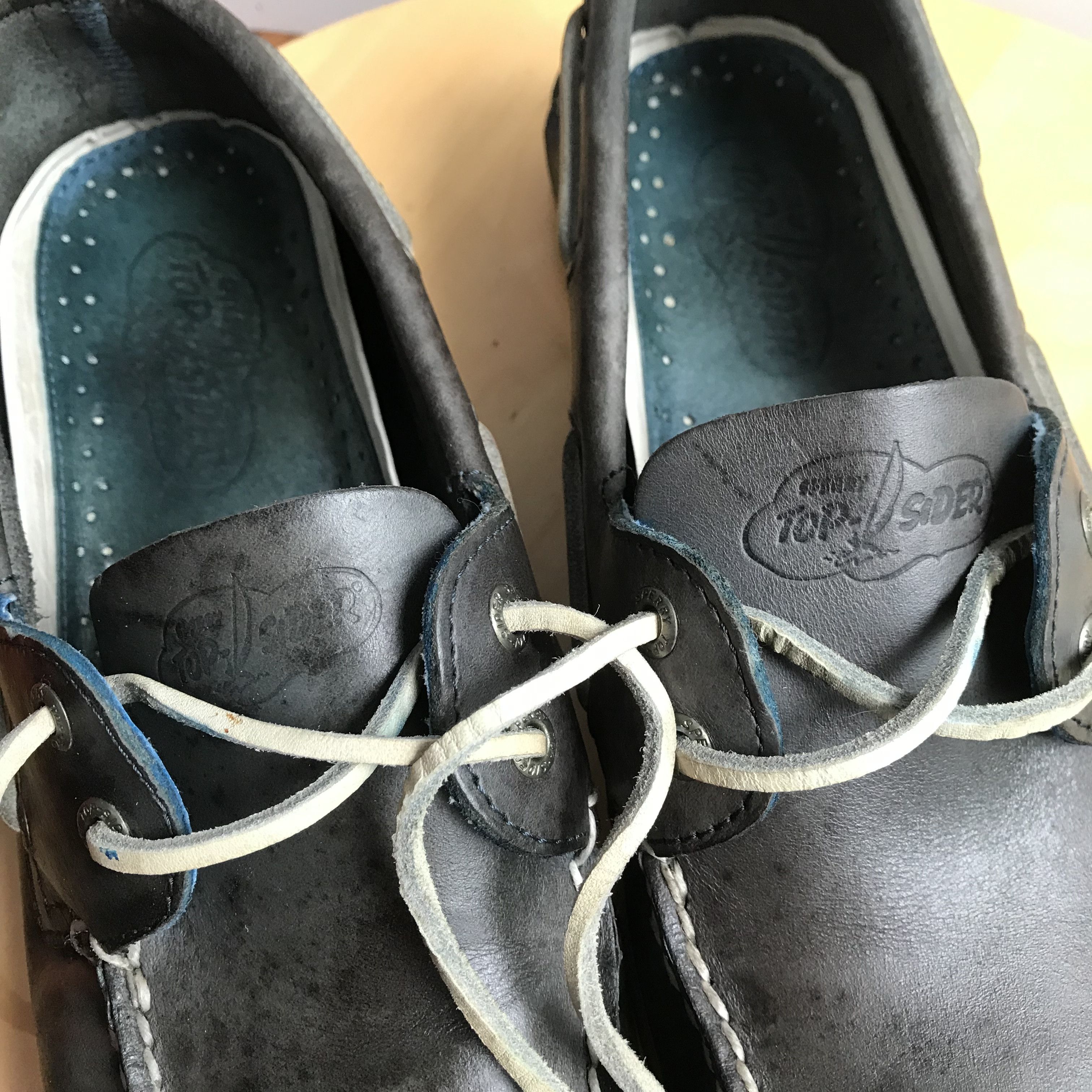 Sperry Vintage Sperry Topsider Boat shoes leather navy blue Size US 8.5 / EU 41-42 - 9 Thumbnail