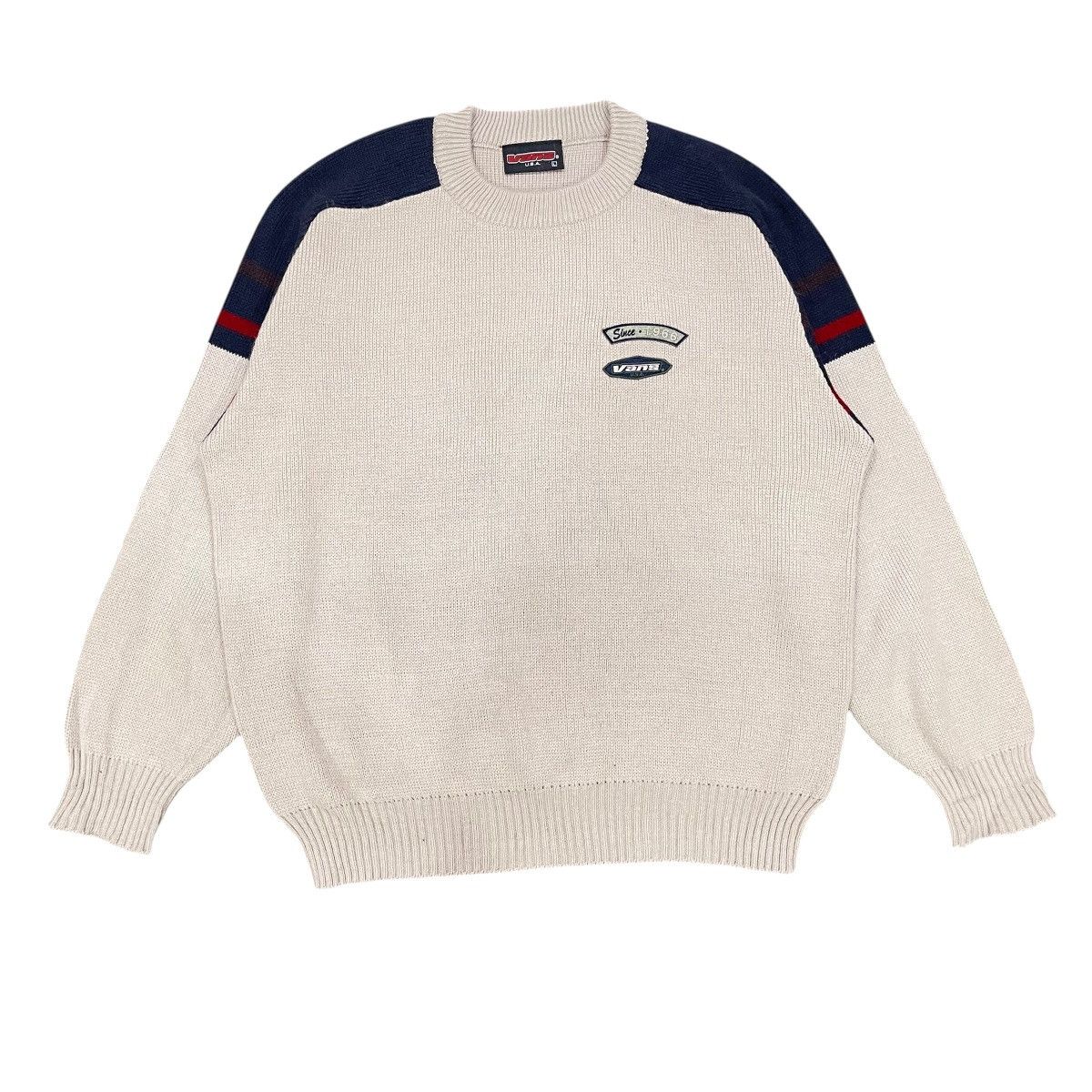 Vans Vintage 90s USA Vans Knitted Crewneck Sweater Sweatshirt Size US L / EU 52-54 / 3 - 1 Thumbnail