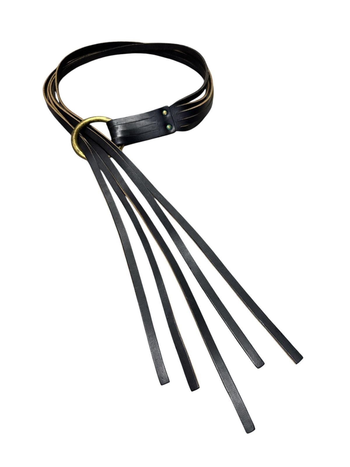 ACCESSORIES BY PEARL FRINGE BONDAGE LEATHER BELT