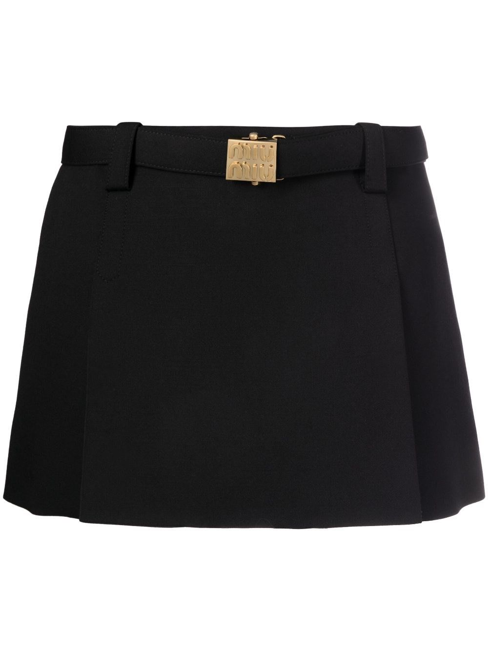 image of Miu Miu Skirt in Black, Women's (Size 28)