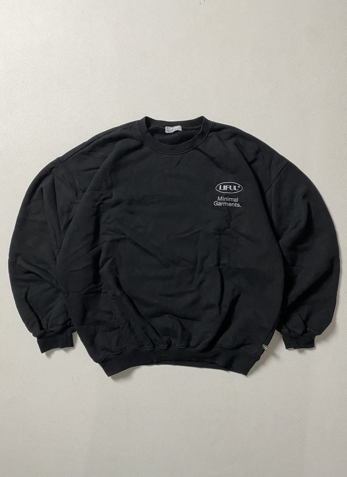 LIFUL MINIMAL GARMENTS Rifle Crewneck MINI OVAL LOGO SWEATSHIT-BLACK Size US L / EU 52-54 / 3 - 1 Thumbnail