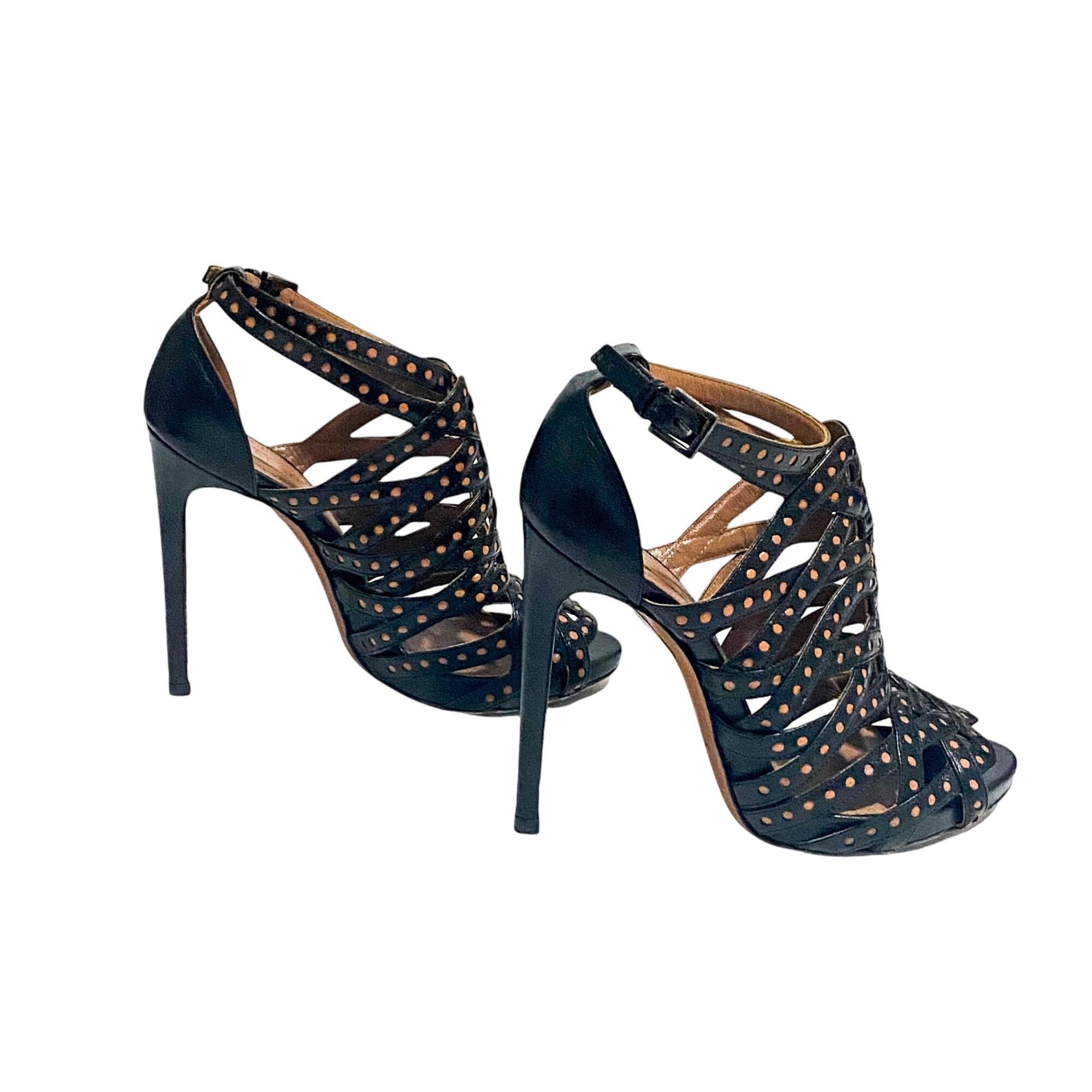 Alaia Alaïa Black Leather Caged High Heel Sandal, 36 EU, in Box Size US 6 / IT 36 - 5 Thumbnail