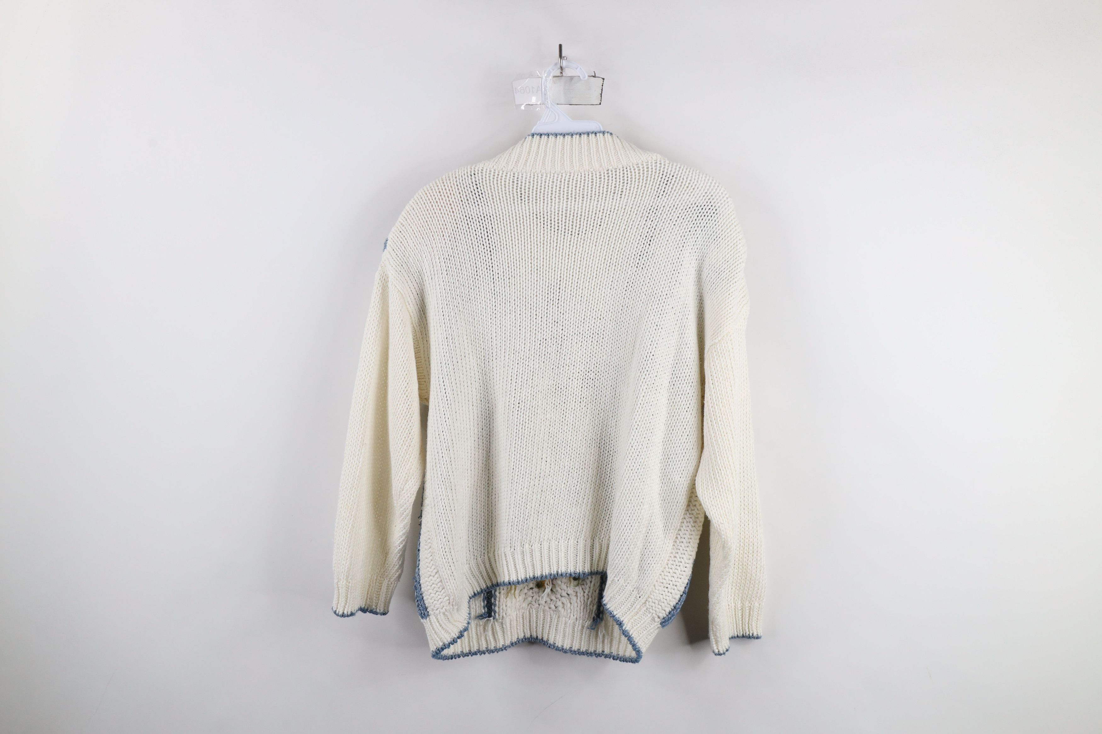 Vintage Vintage 90s Streetwear Flower Chunky Cable Knit Sweater Size M / US 6-8 / IT 42-44 - 11 Thumbnail
