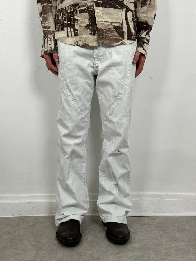 Roberto Cavalli 2000s Cavalli White Vertical Pants Size US 33 - 1 Thumbnail