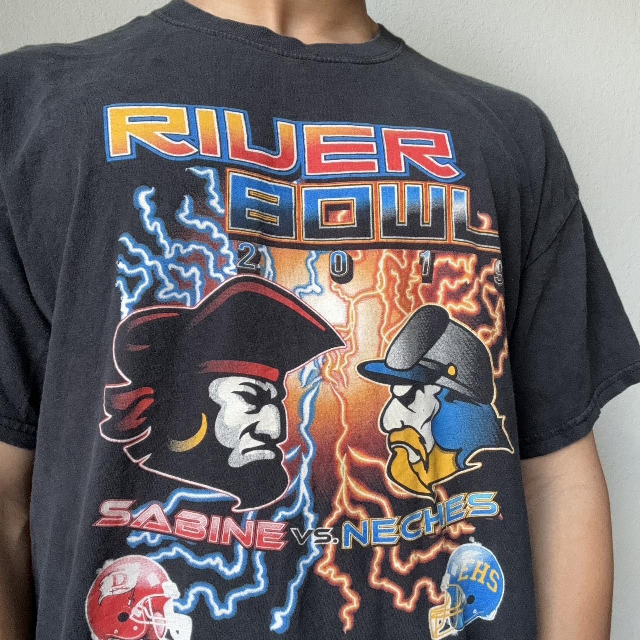 NFL × Vintage Vintage River Bowl Late 2000s Graphics Black Tee Shirt Size US L / EU 52-54 / 3 - 1 Thumbnail
