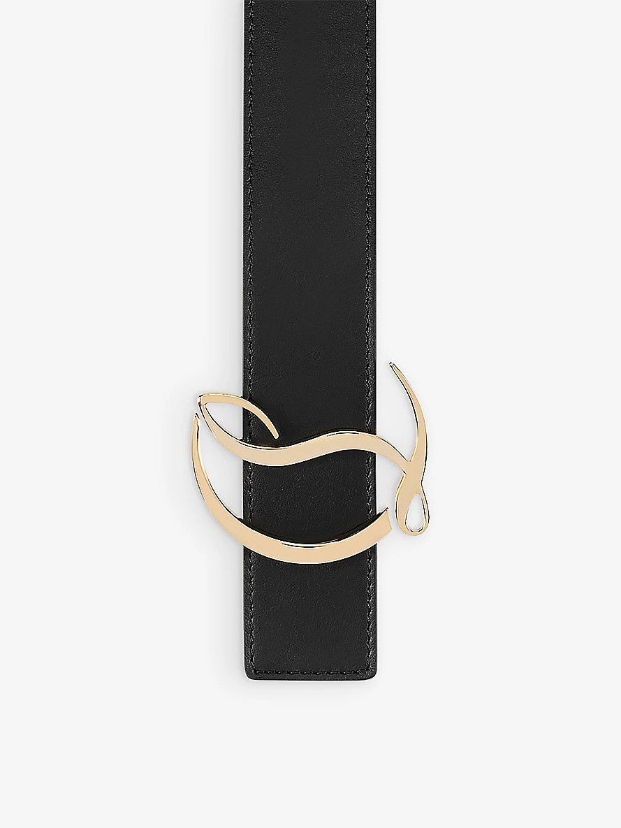 Calvin Klein o1s1wg110225 Size: OS/CL Logo Buckle Leather Belt in Black Size ONE SIZE - 3 Thumbnail