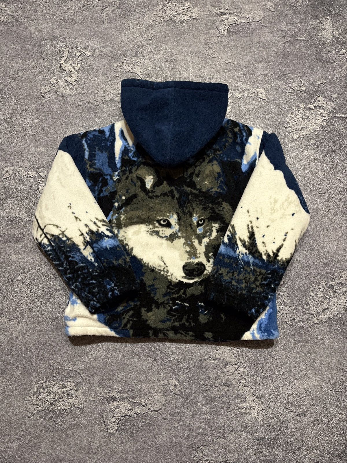 Vintage Vintage Wolf Fleece Jacket All Over Print Full Zip Size US S / EU 44-46 / 1 - 2 Thumbnail
