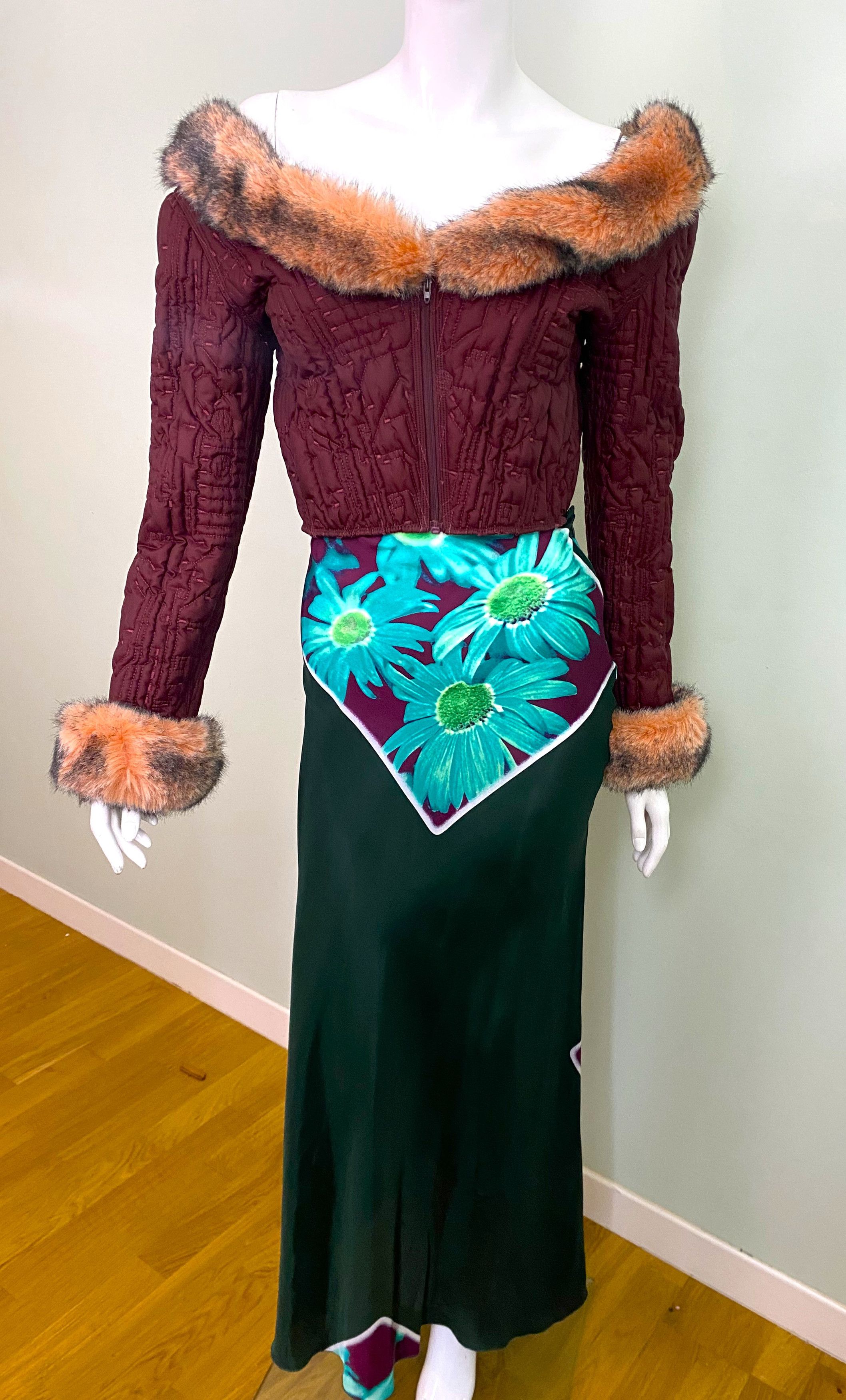 Jean Paul Gaultier Jean Paul Gaultier Floral Poison Green Maxi Skirt Size 27" / US 4 / IT 40 - 2 Thumbnail