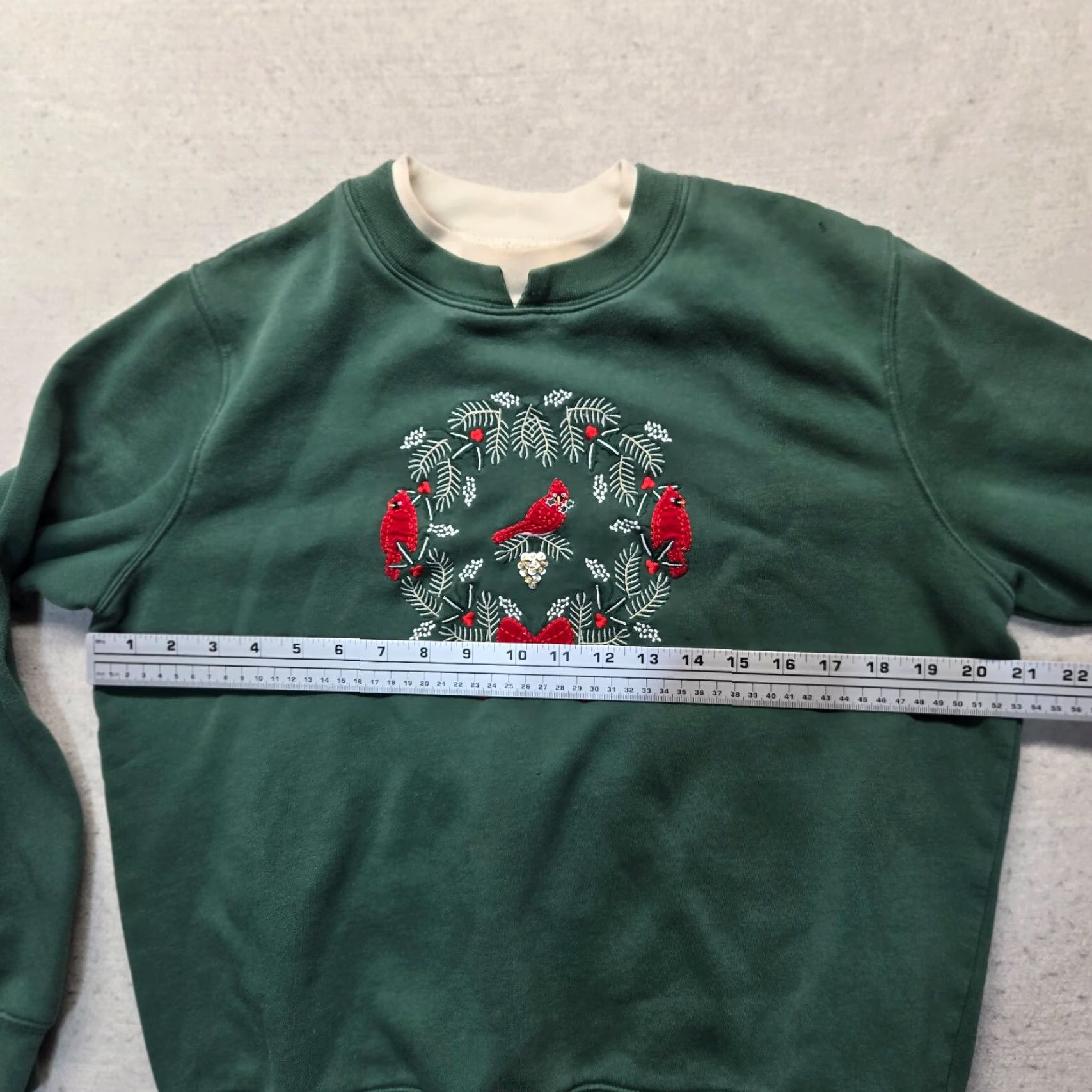 Vintage Baxter Sweatshirt Green Holiday Embroidered Crew Neck Pullover Women's M Size M / US 6-8 / IT 42-44 - 4 Thumbnail